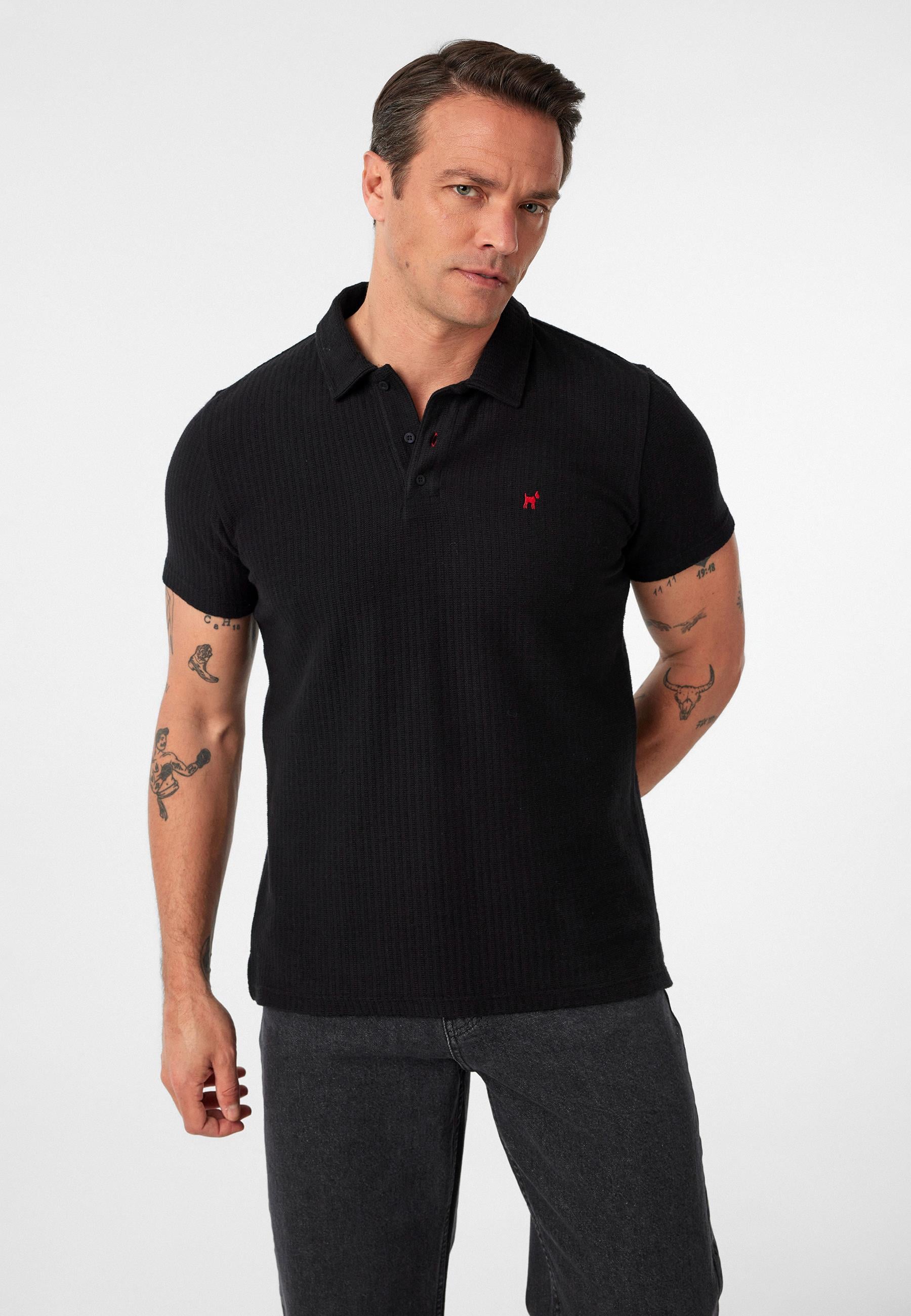Clarimonds Siyah Regular Fit  Erkek Polo Yaka T-Shirt