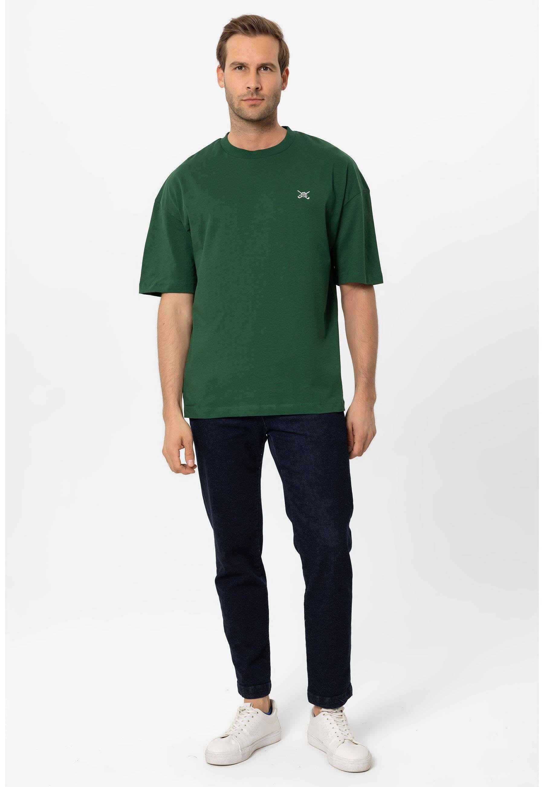 Erkek Oversize Nakışlı T-Shirt