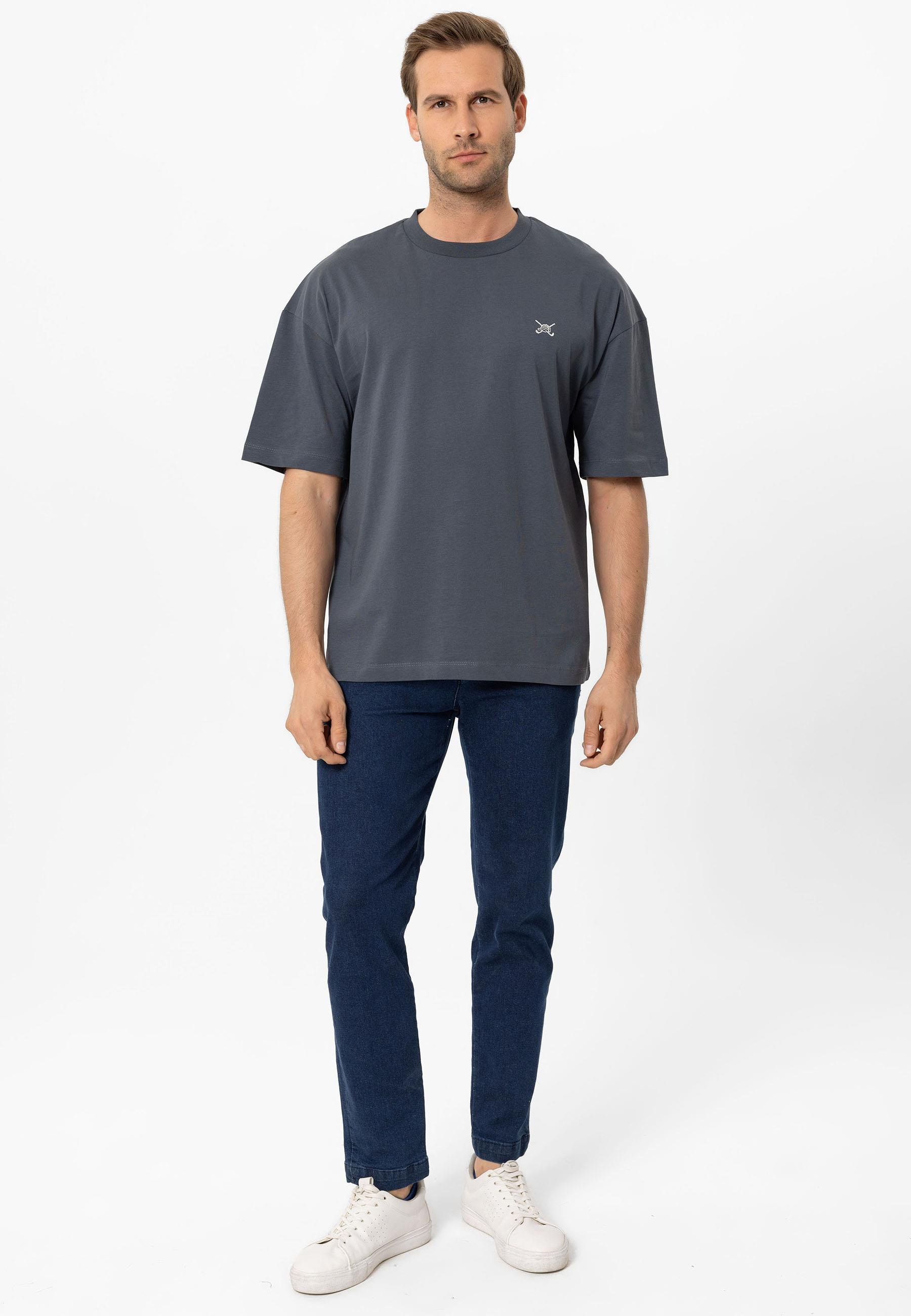 Erkek Oversize Nakışlı T-Shirt