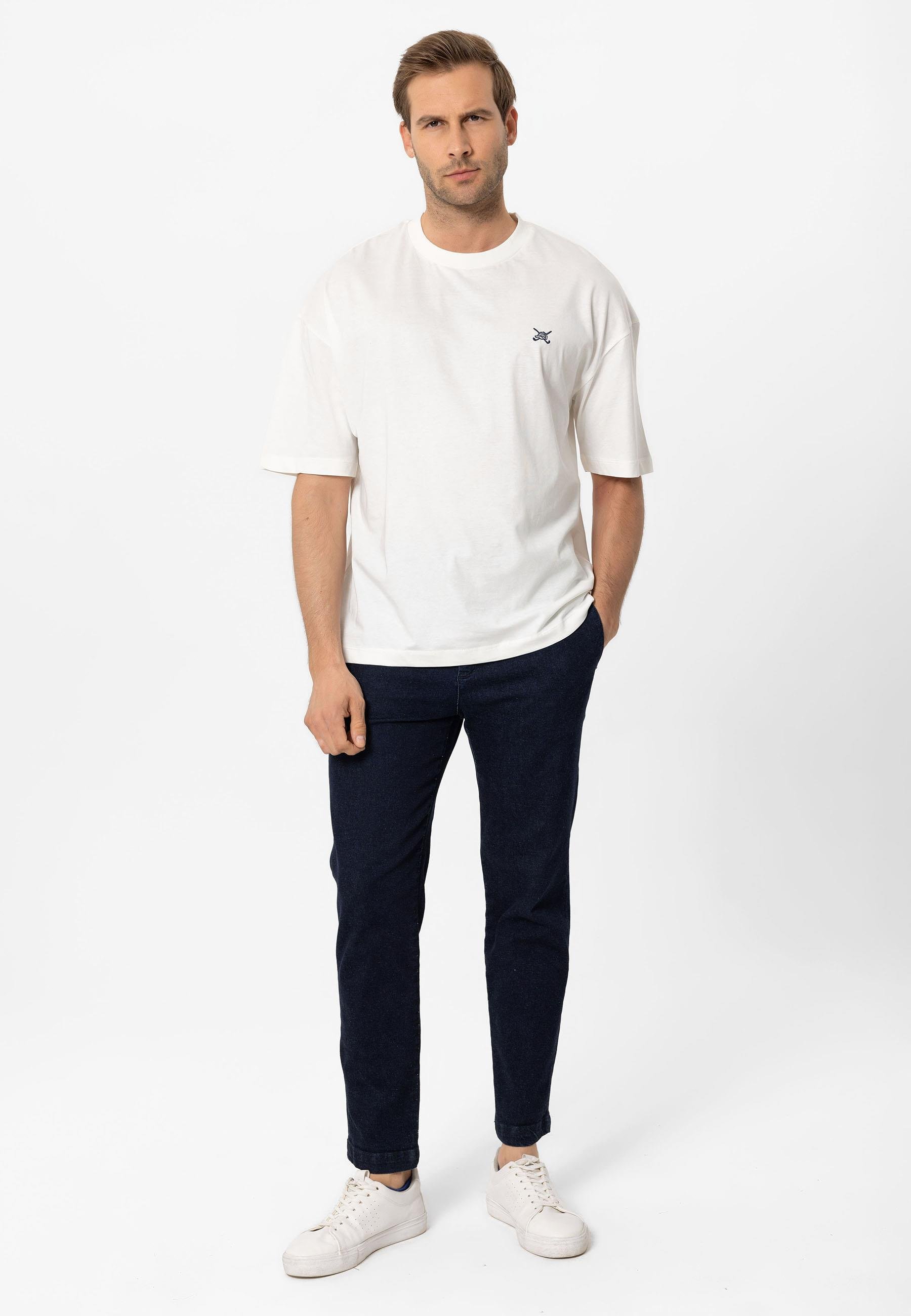 Erkek Oversize Nakışlı T-Shirt