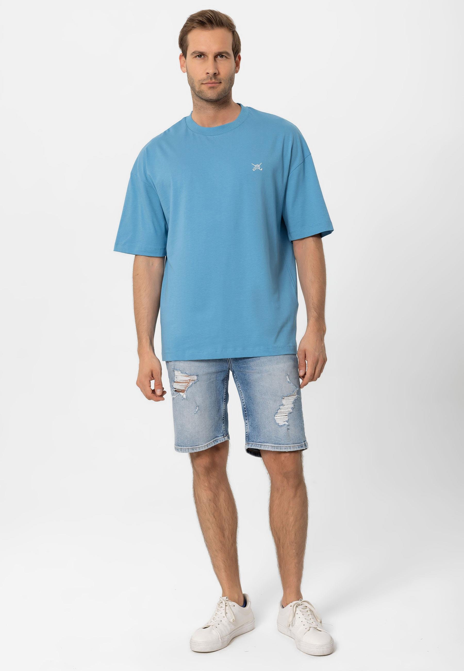 Erkek Oversize Nakışlı T-Shirt
