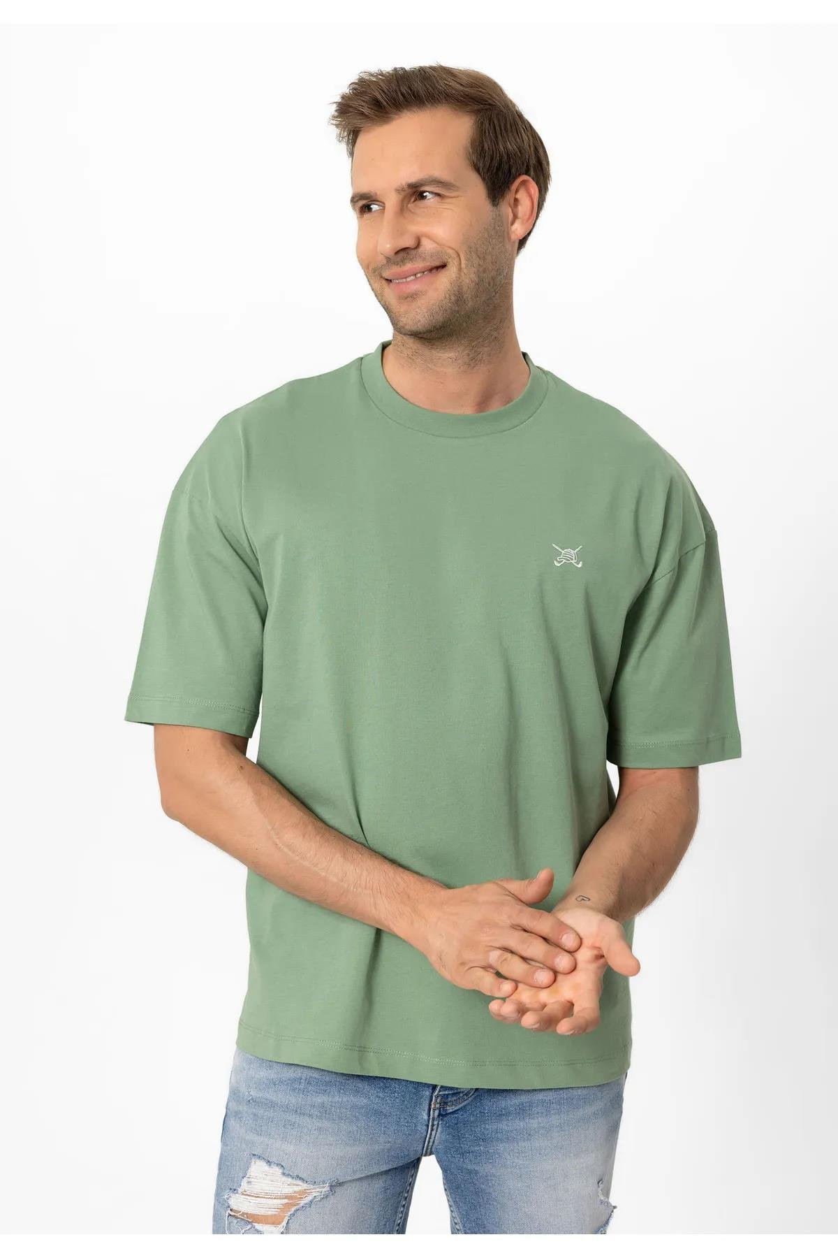 Erkek Oversize Nakışlı T-Shirt