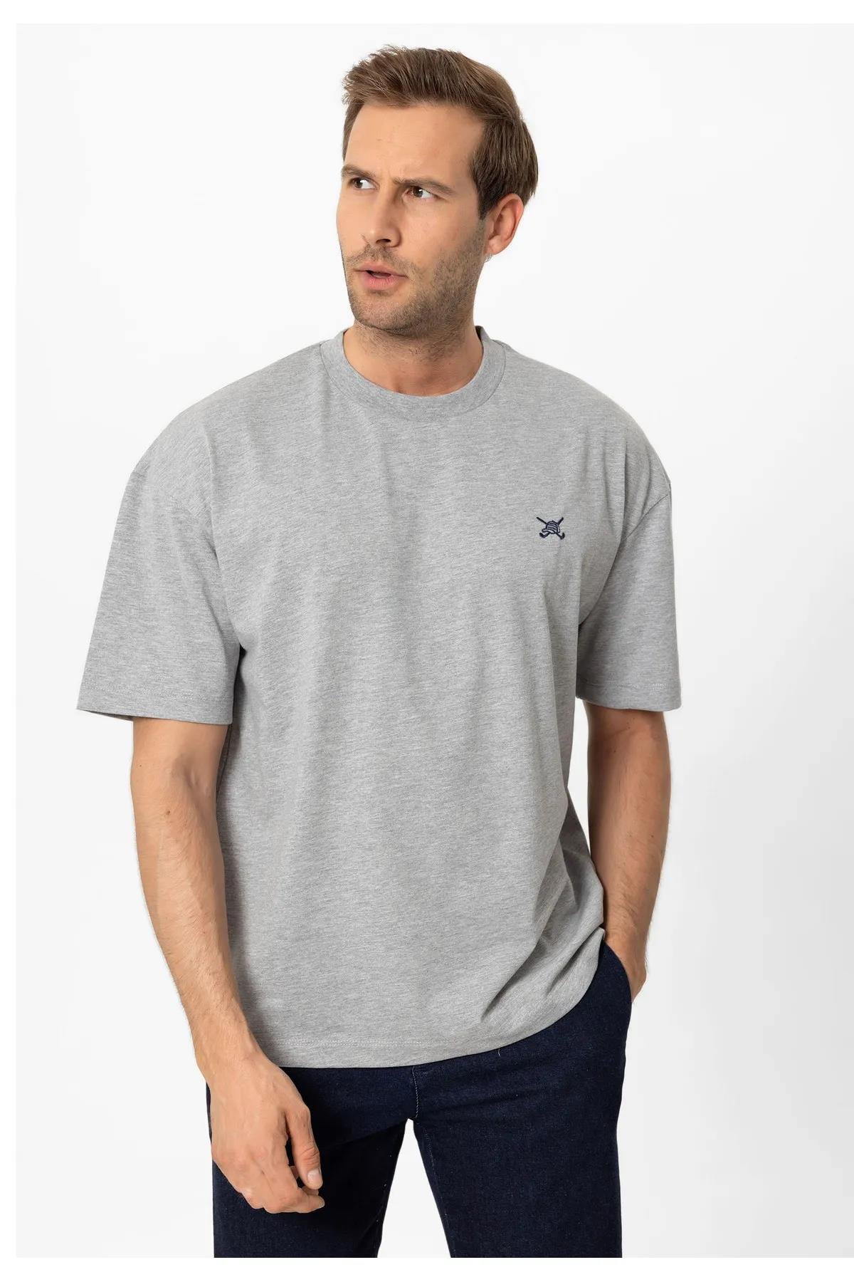 Erkek Oversize Nakışlı T-Shirt