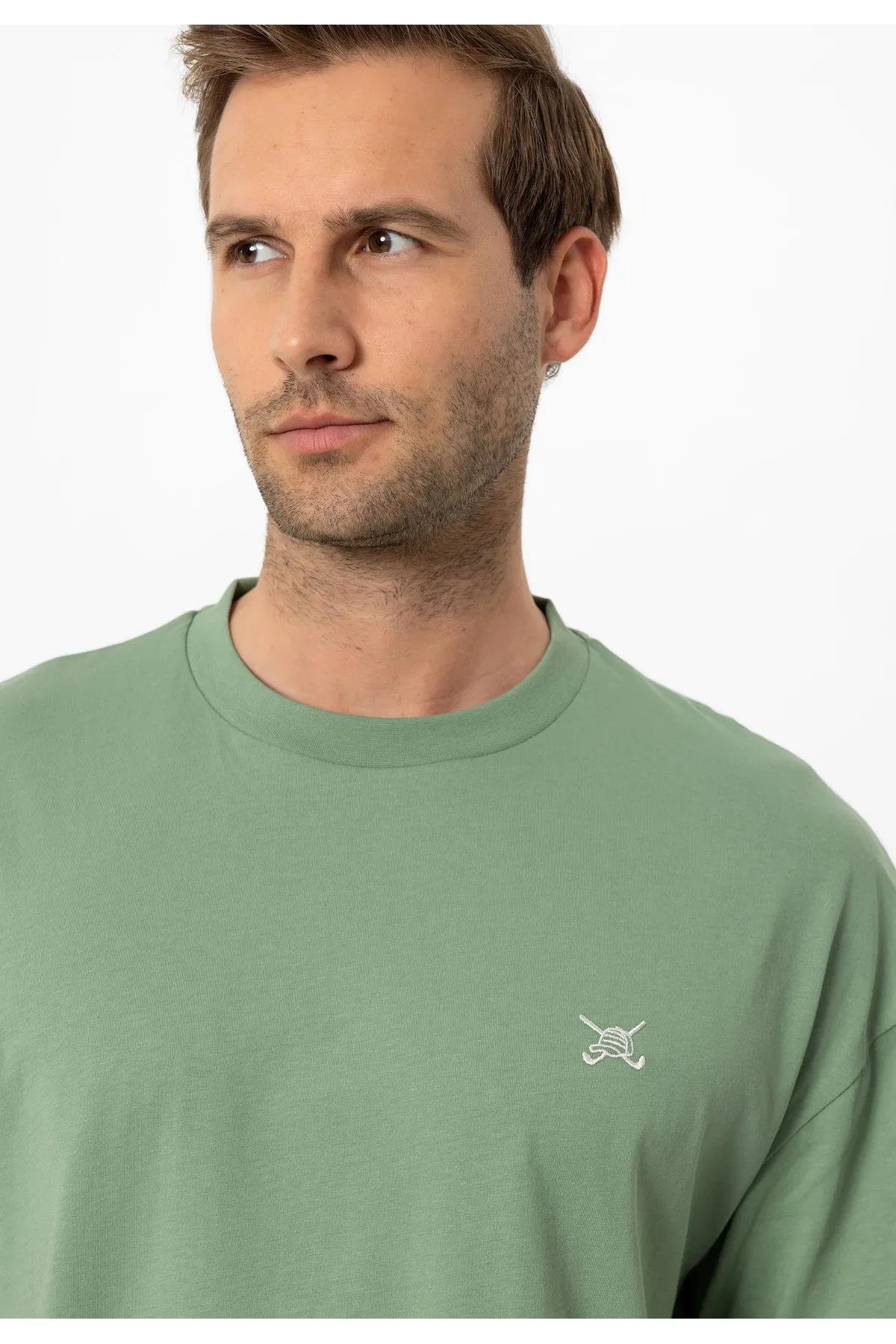Erkek Oversize Nakışlı T-Shirt