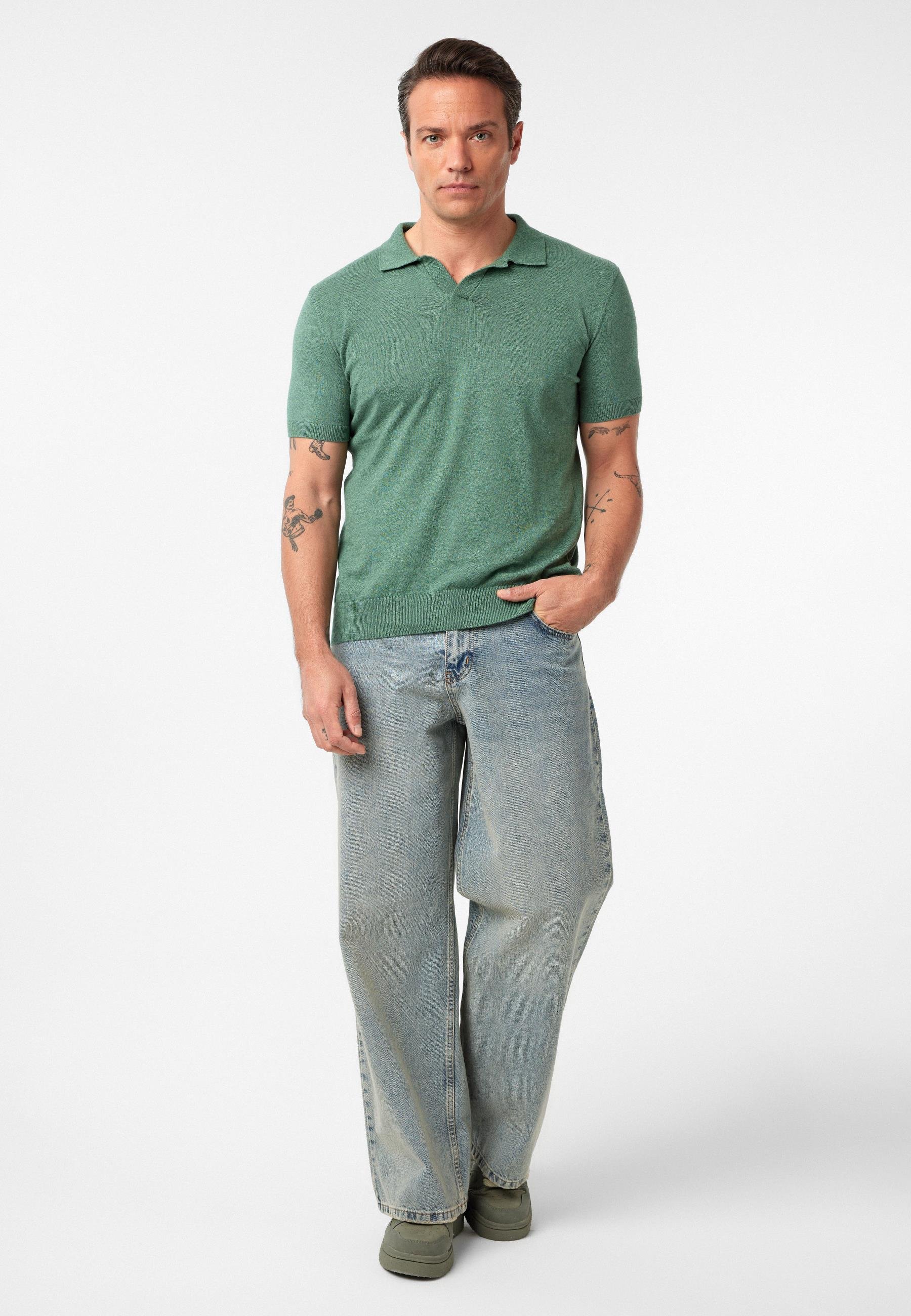 Gerhard Erkek Regular Fit Triko Polo Yaka T-Shirt