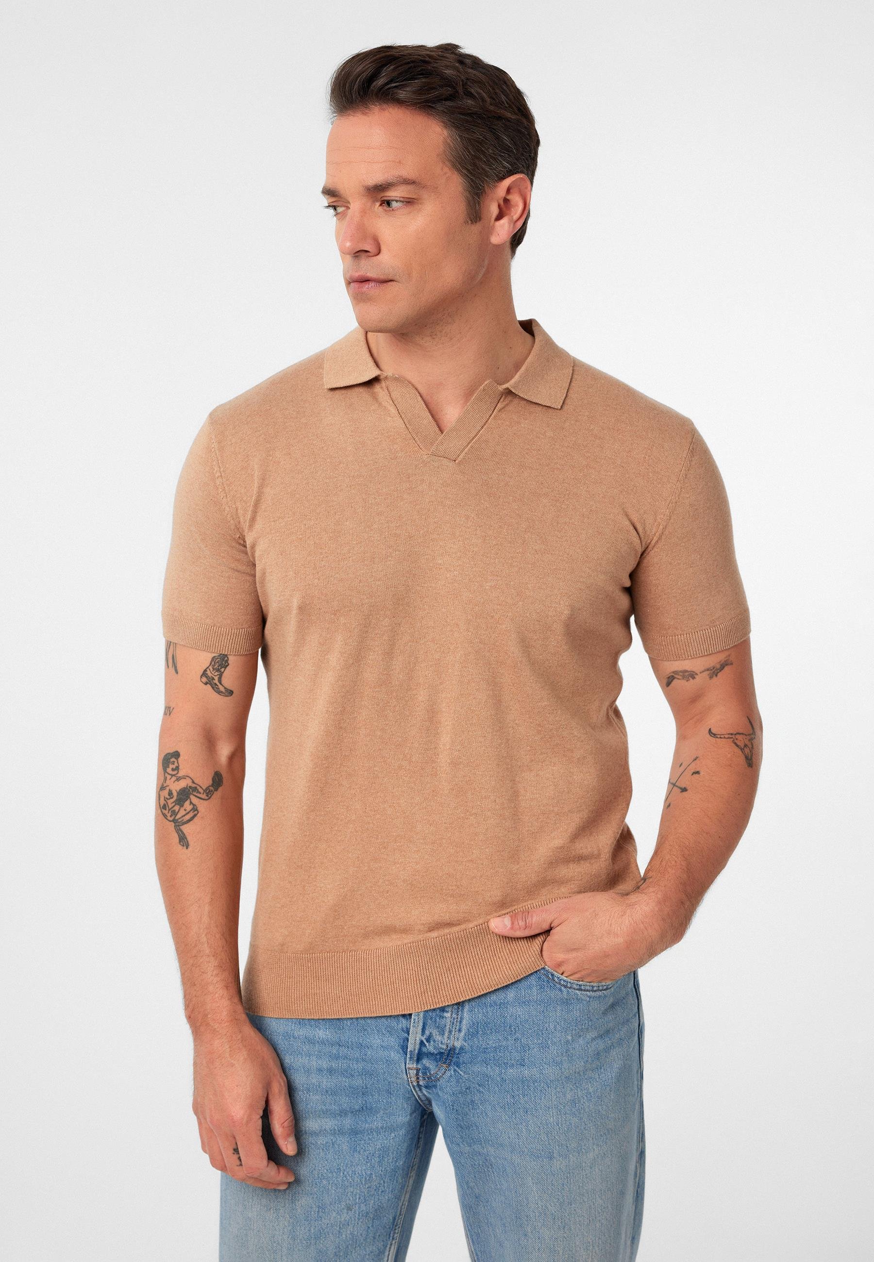 Gerhard Erkek Regular Fit Triko Polo Yaka T-Shirt