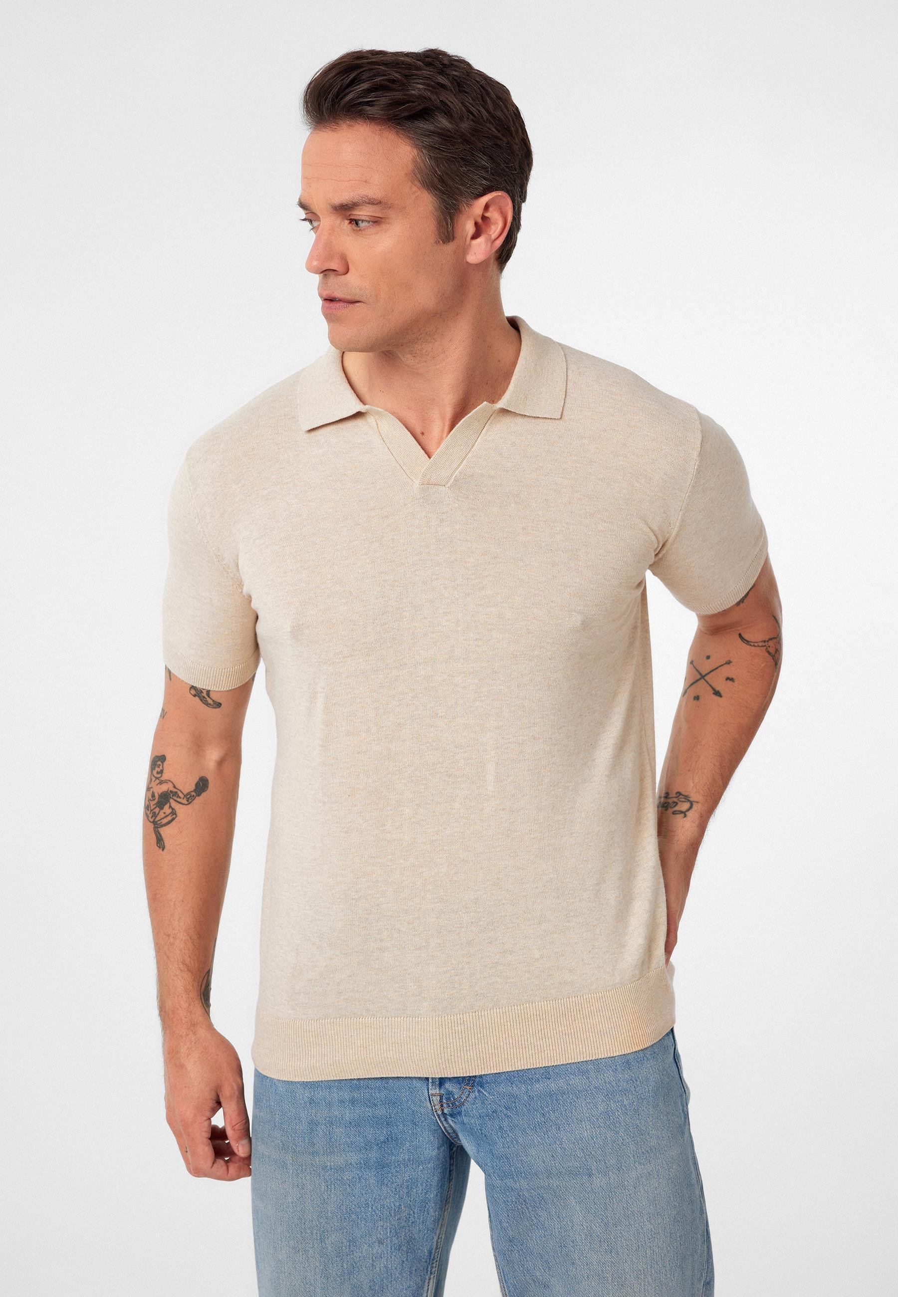Gerhard Erkek Regular Fit Triko Polo Yaka T-Shirt