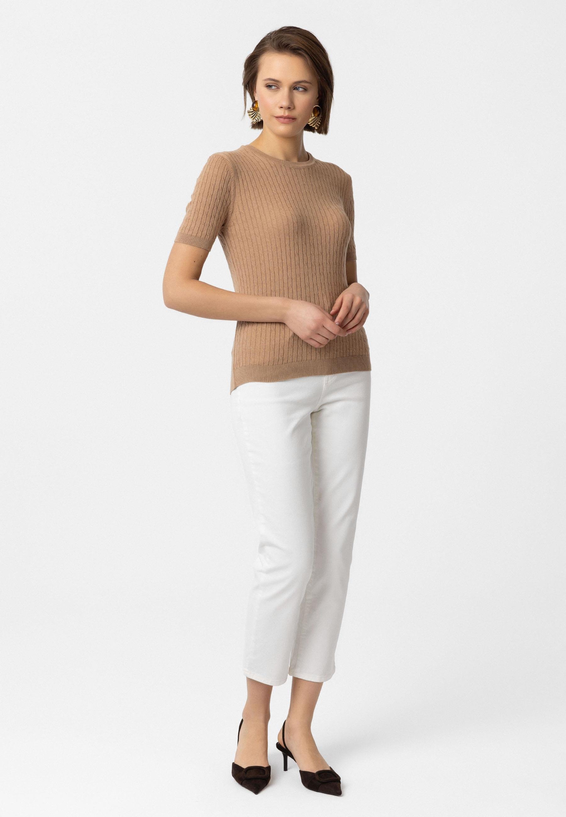 Hanna Kadın Slim Fit Triko T-Shirt