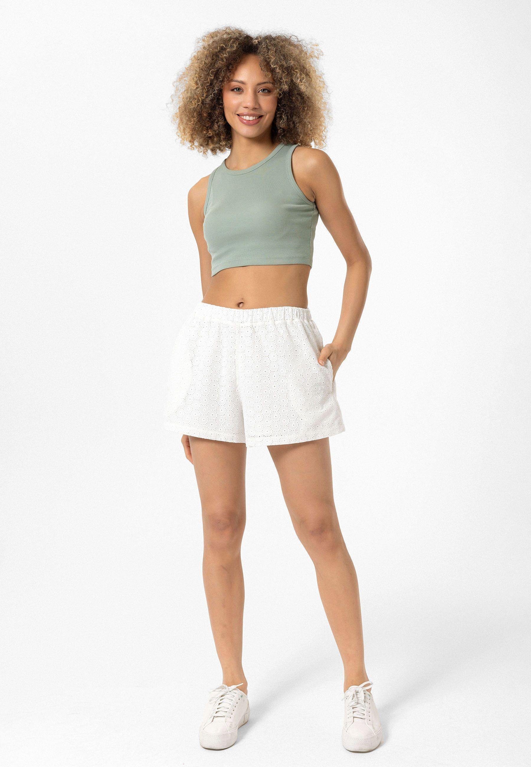 Heidi Beyaz Slim Fit Dantelli Mini Kadın Şort