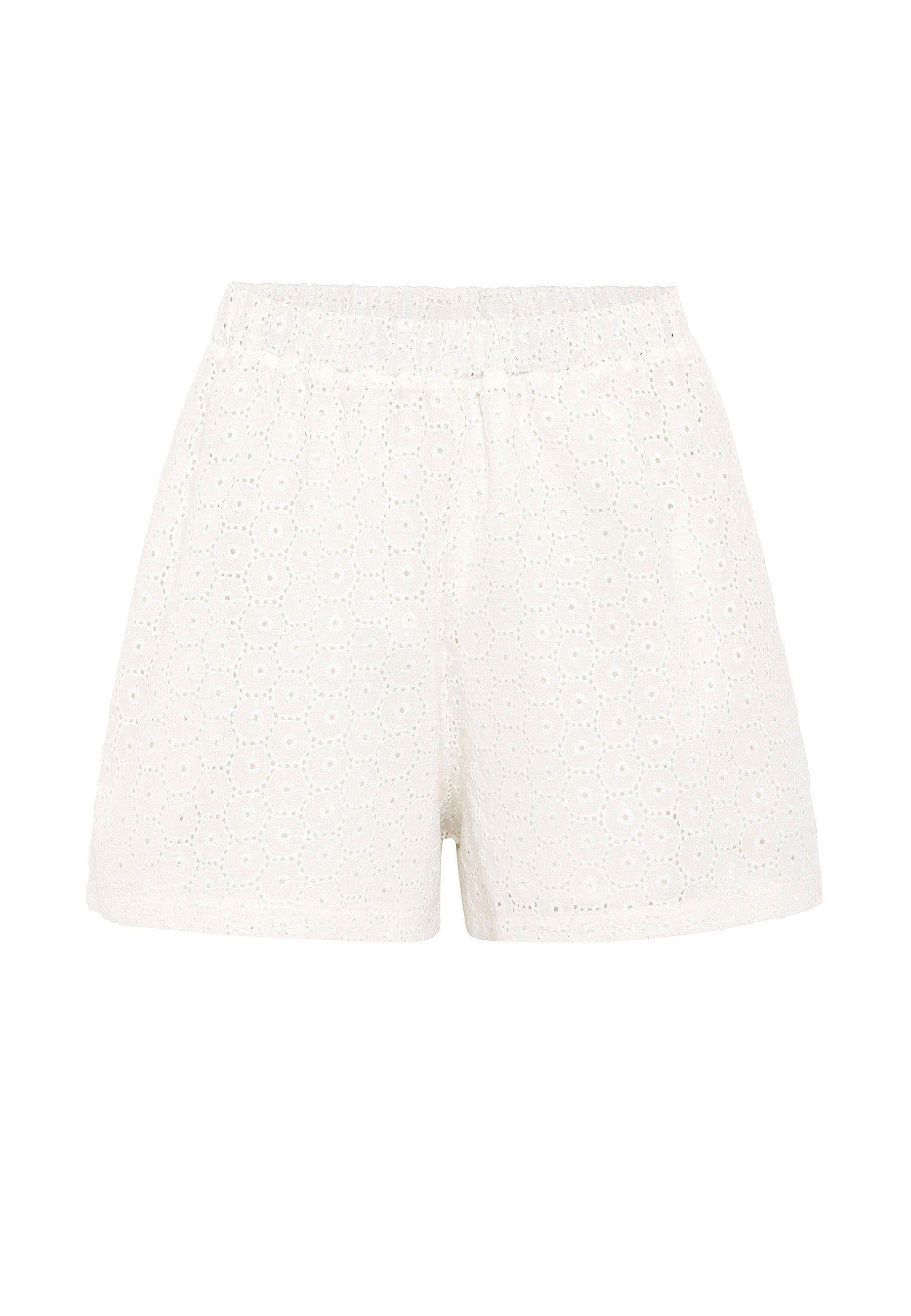 Heidi Beyaz Slim Fit Dantelli Mini Kadın Şort