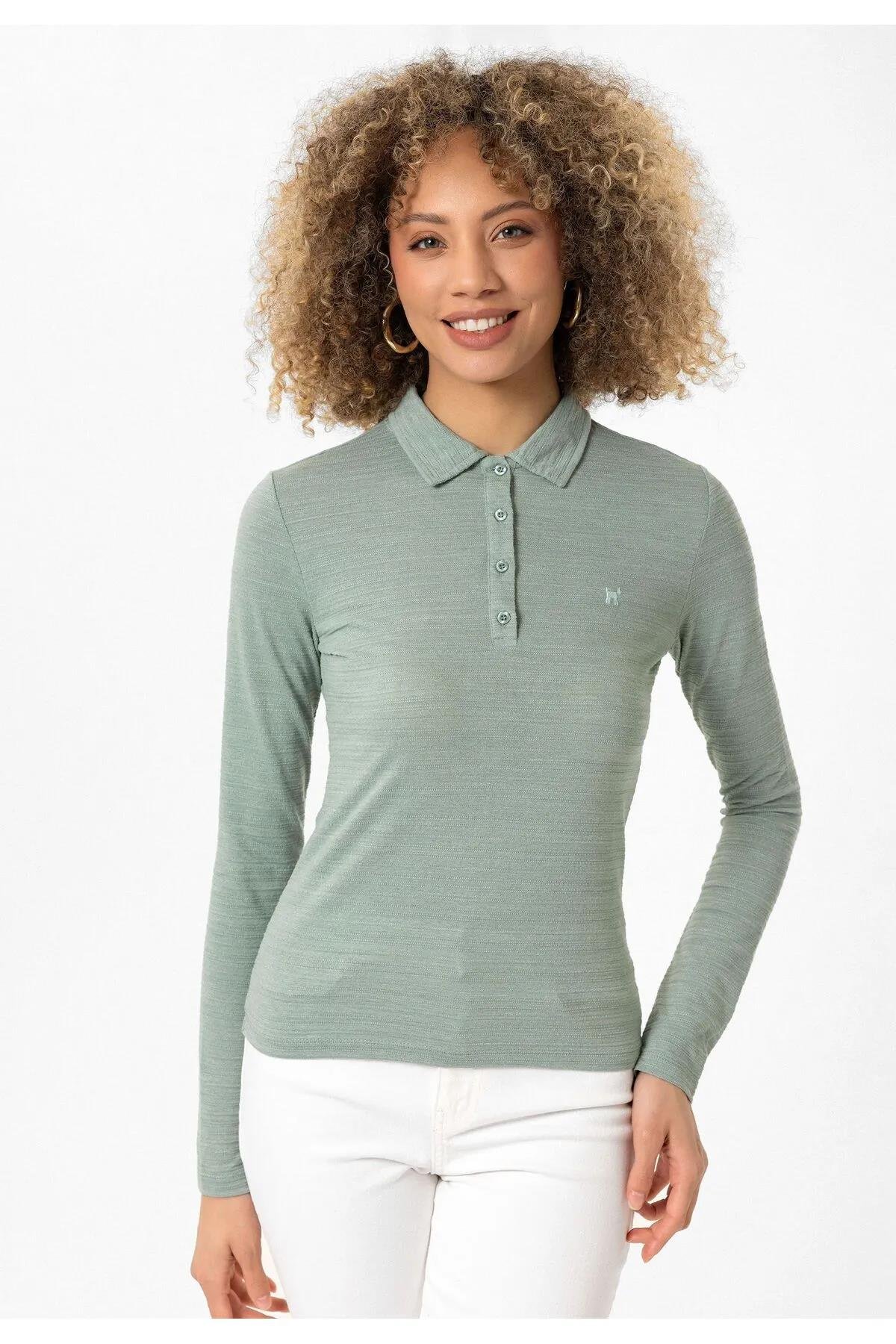 Henriette Kadın Slim Fit  Polo Yaka 2li T-Shirt