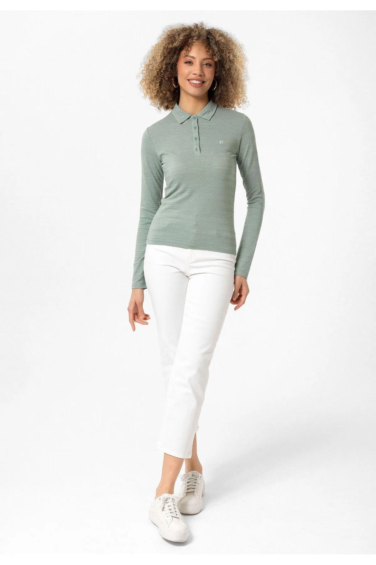 Henriette Kadın Slim Fit  Polo Yaka 2li T-Shirt