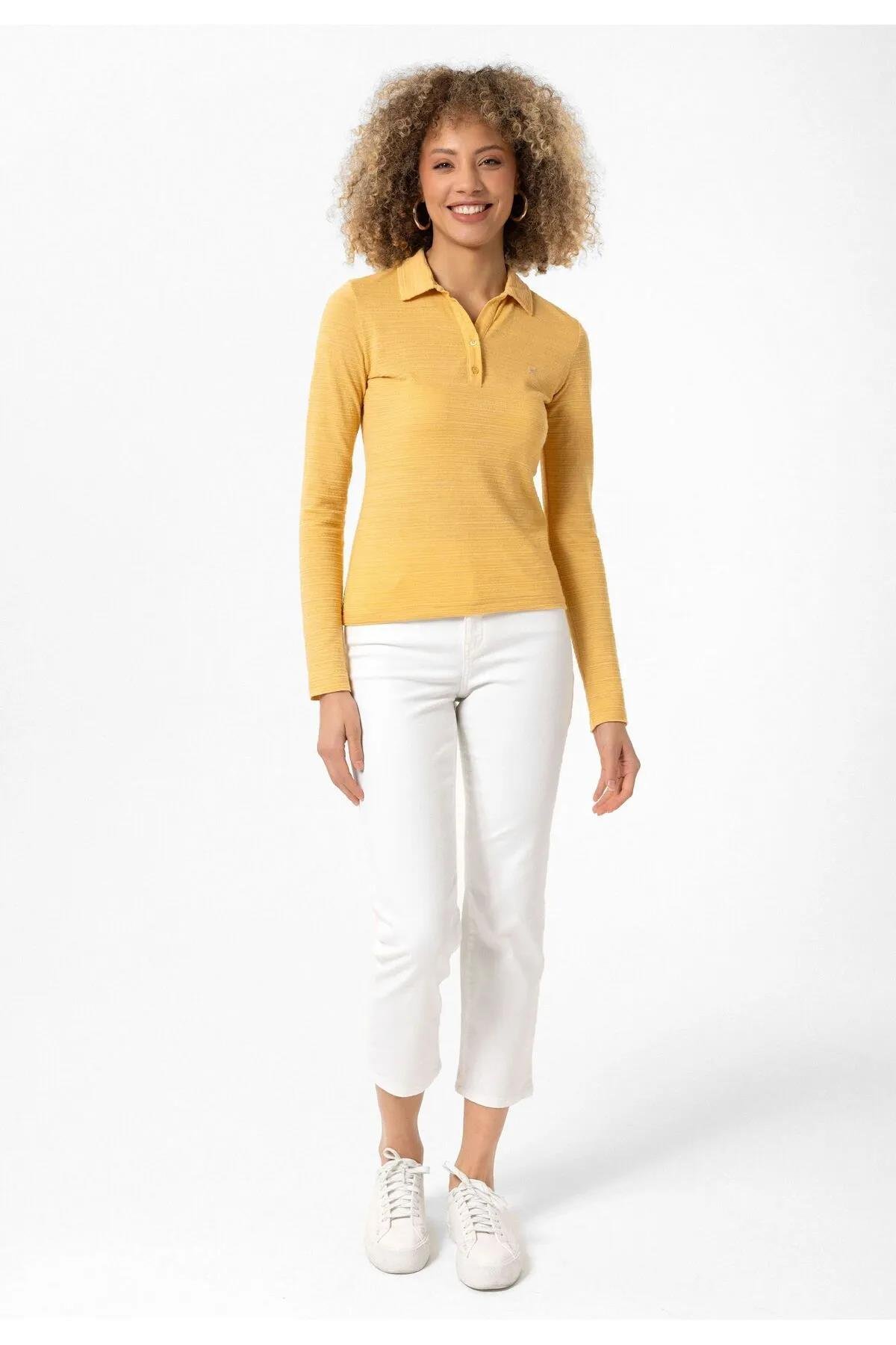 Henriette Kadın Slim Fit  Polo Yaka 2li T-Shirt