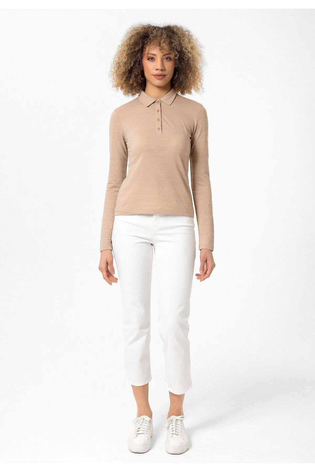 Henriette Kadın Slim Fit  Polo Yaka 2li T-Shirt