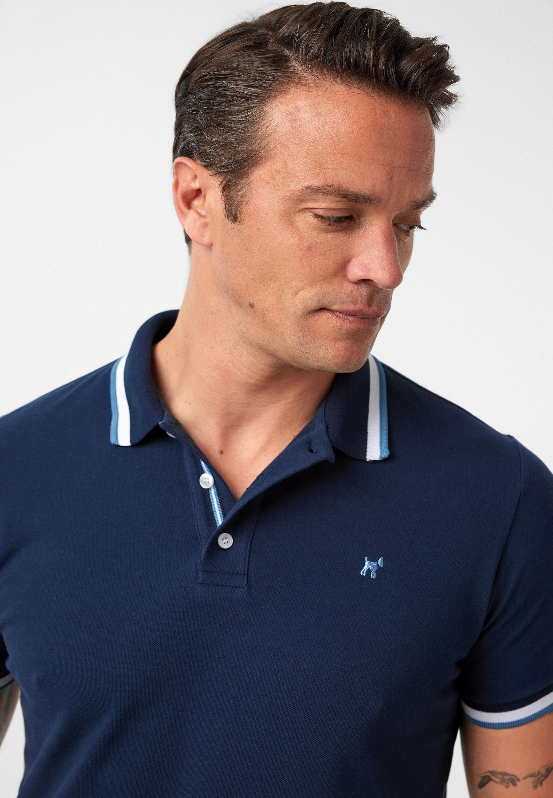 Javeir Erkek Regular Fit Çizgi Detaylı Polo Yaka T-Shirt