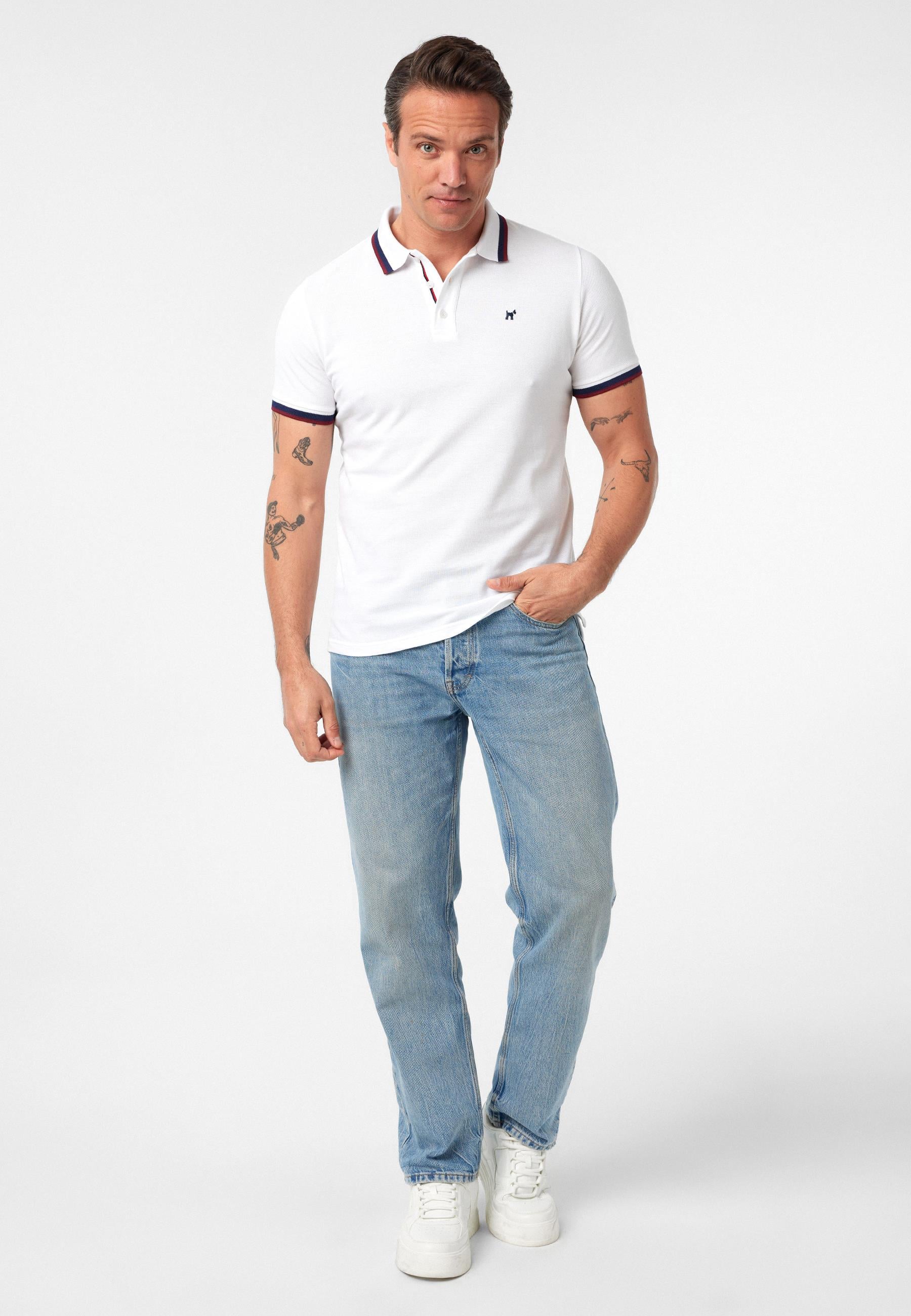 Javeir Erkek Regular Fit Çizgi Detaylı Polo Yaka T-Shirt