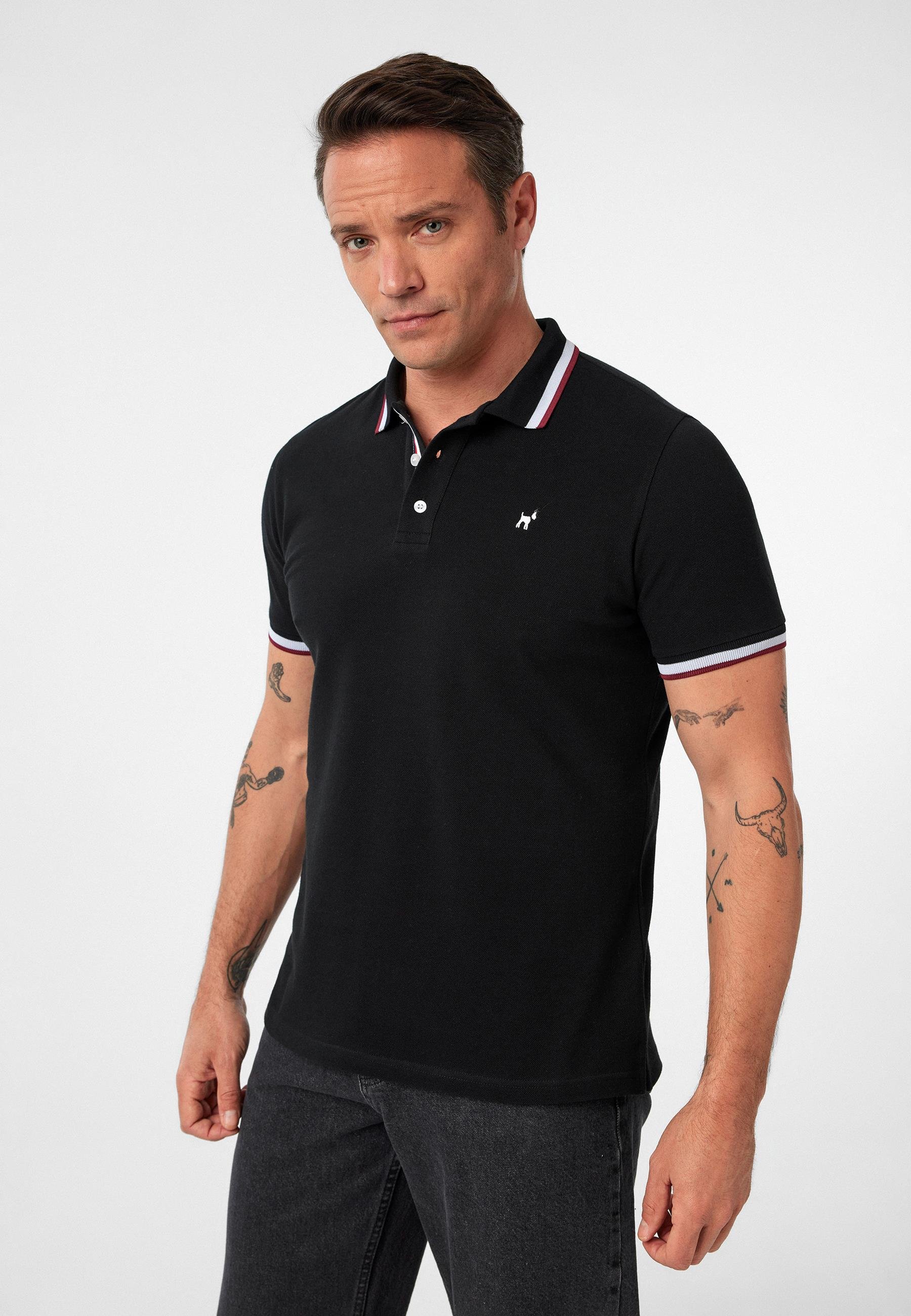 Javeir Erkek Regular Fit Çizgi Detaylı Polo Yaka T-Shirt