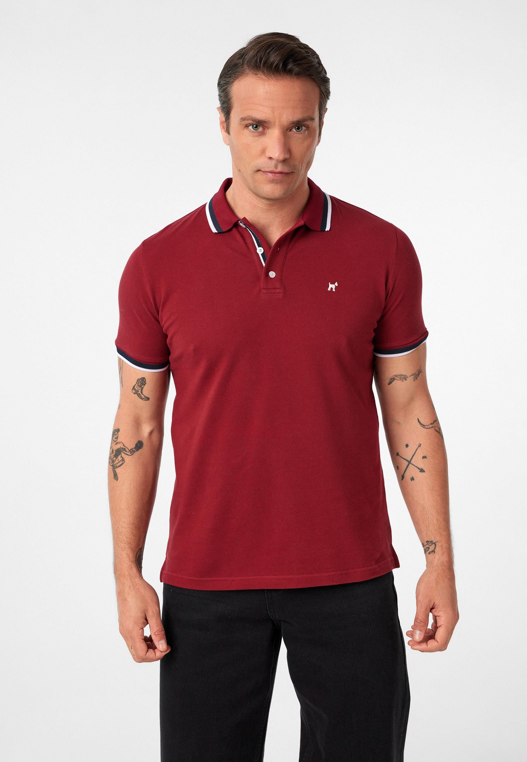 Javeir Erkek Regular Fit Çizgi Detaylı Polo Yaka T-Shirt