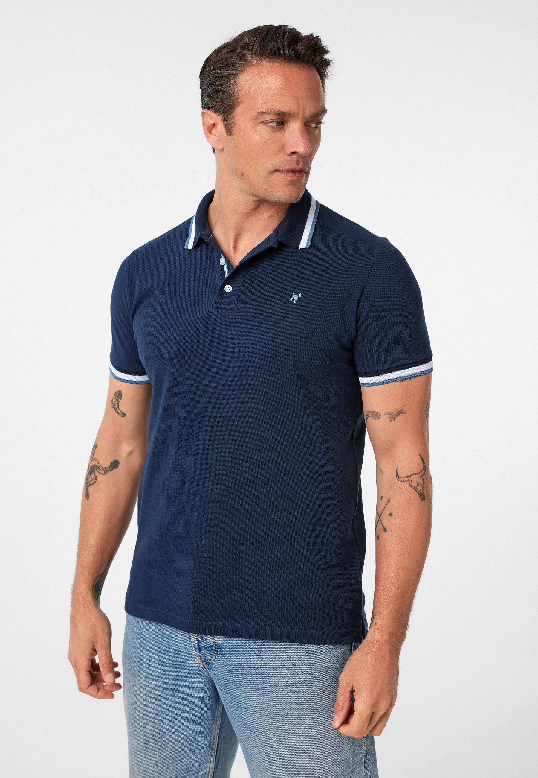 Javeir Erkek Regular Fit Çizgi Detaylı Polo Yaka T-Shirt