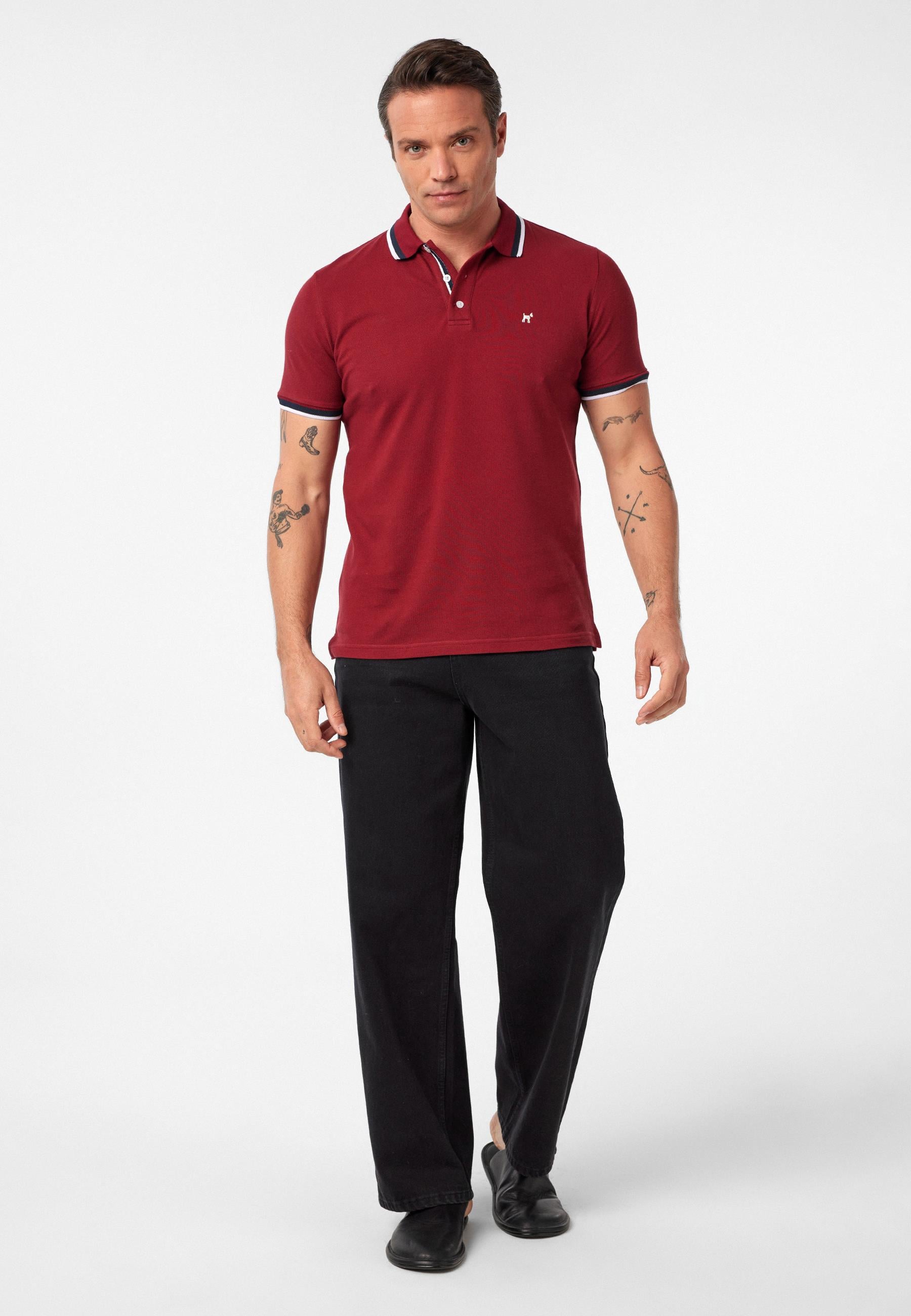 Javeir Erkek Regular Fit Çizgi Detaylı Polo Yaka T-Shirt