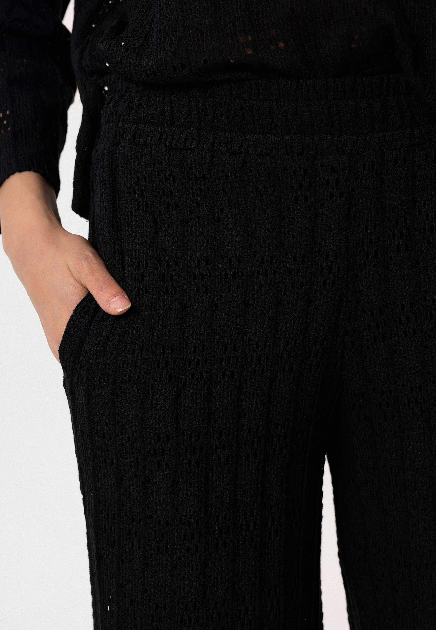 Johanna Siyah Ajurlu Regular Fit Kadın Pantolon