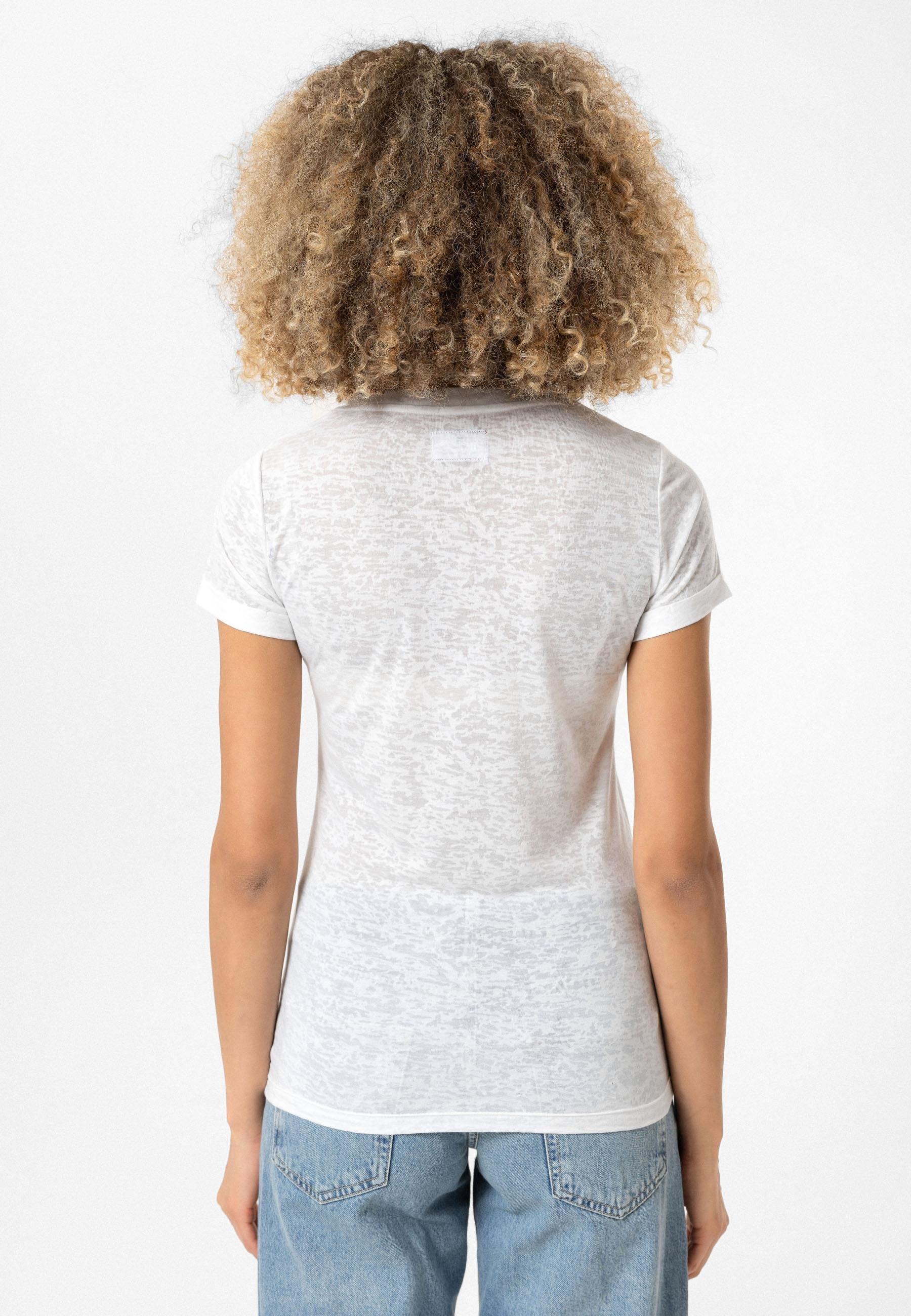 Marie Kadın  Beyaz V Yaka Slim Fit T-Shirt