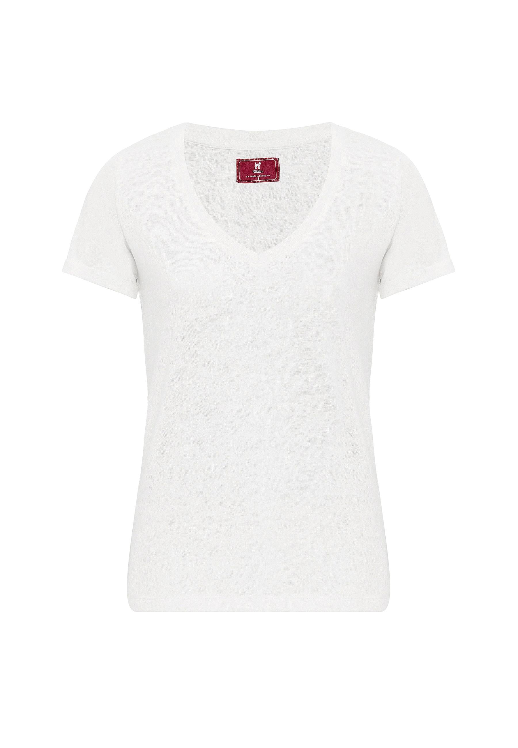Marie Kadın  Beyaz V Yaka Slim Fit T-Shirt