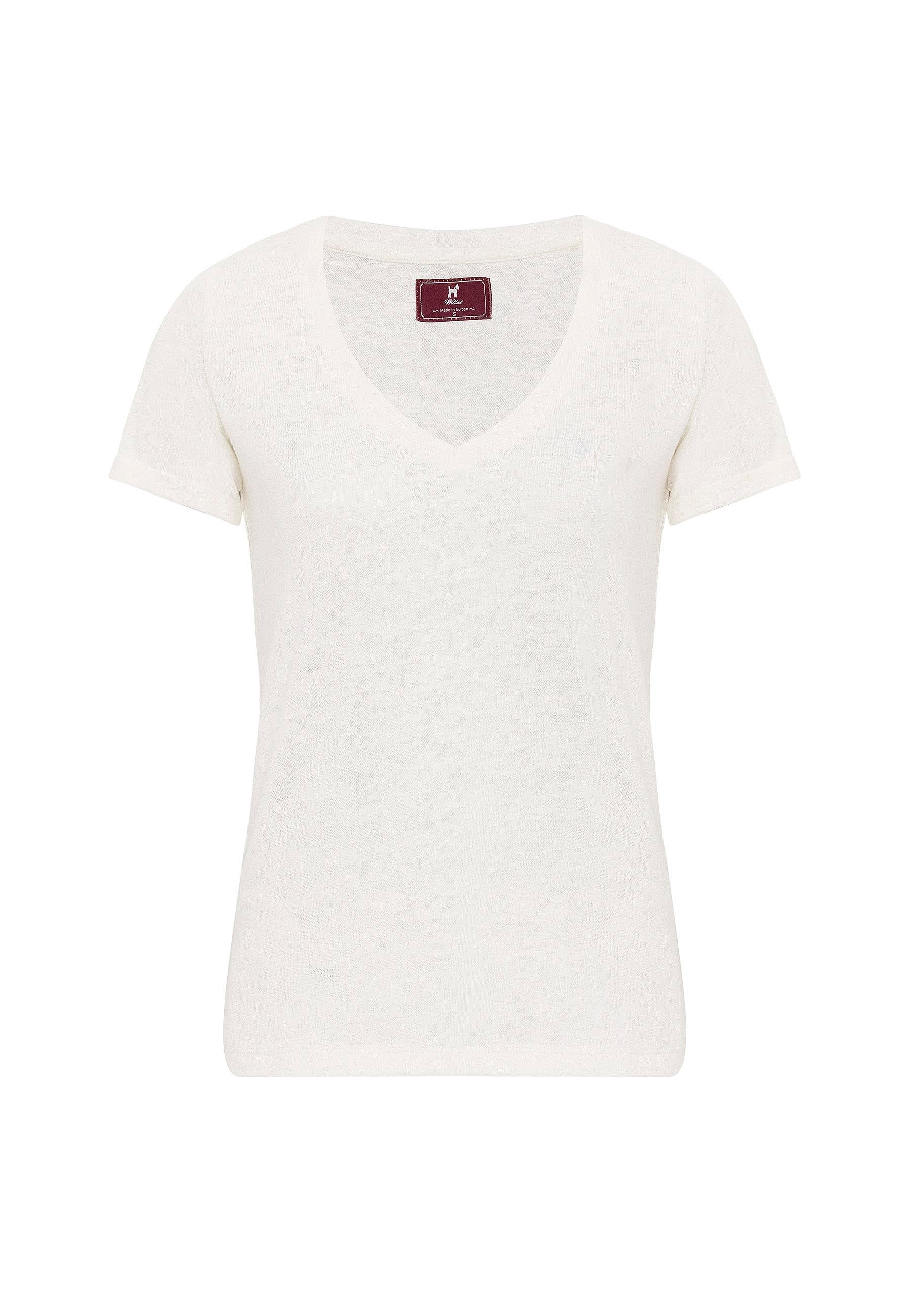 Nives Kadın Ekru V Yaka Slim Fit T-Shirt
