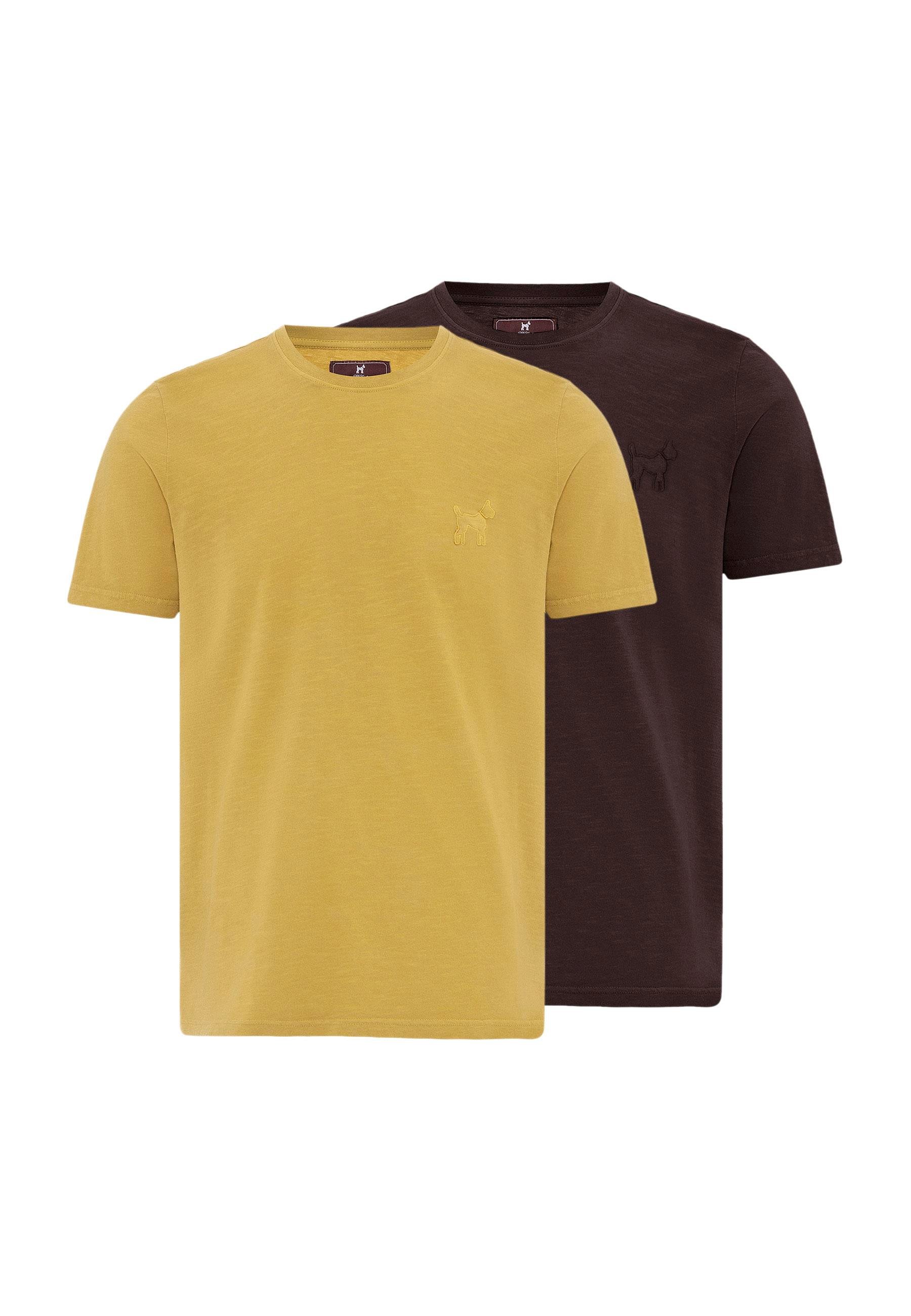 Ruiz Erkek Regular Fit Köpek Nakışlı 2'li T-Shirt