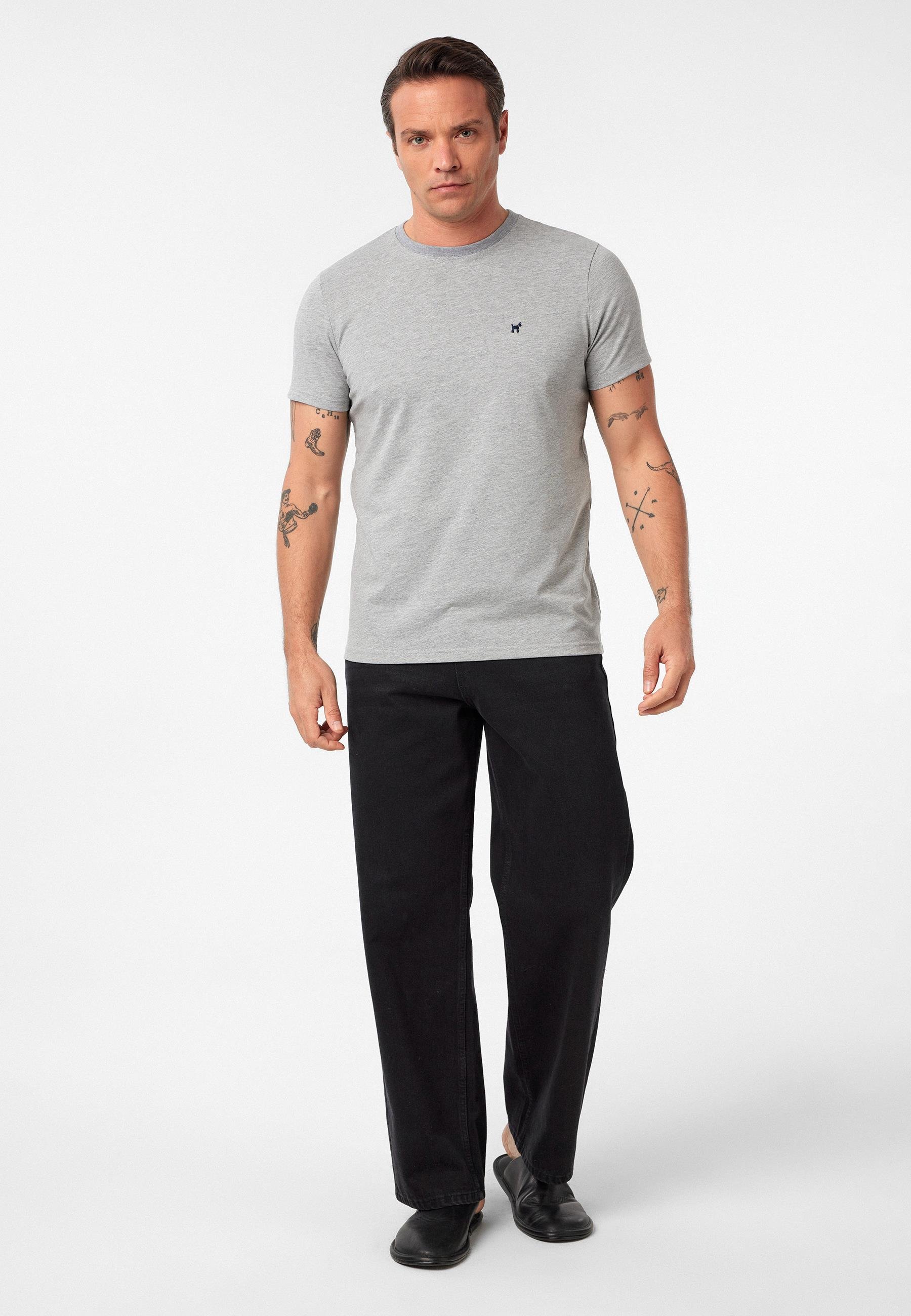 Victor Erkek Regular Fit Nakışlı Basic T-Shirt