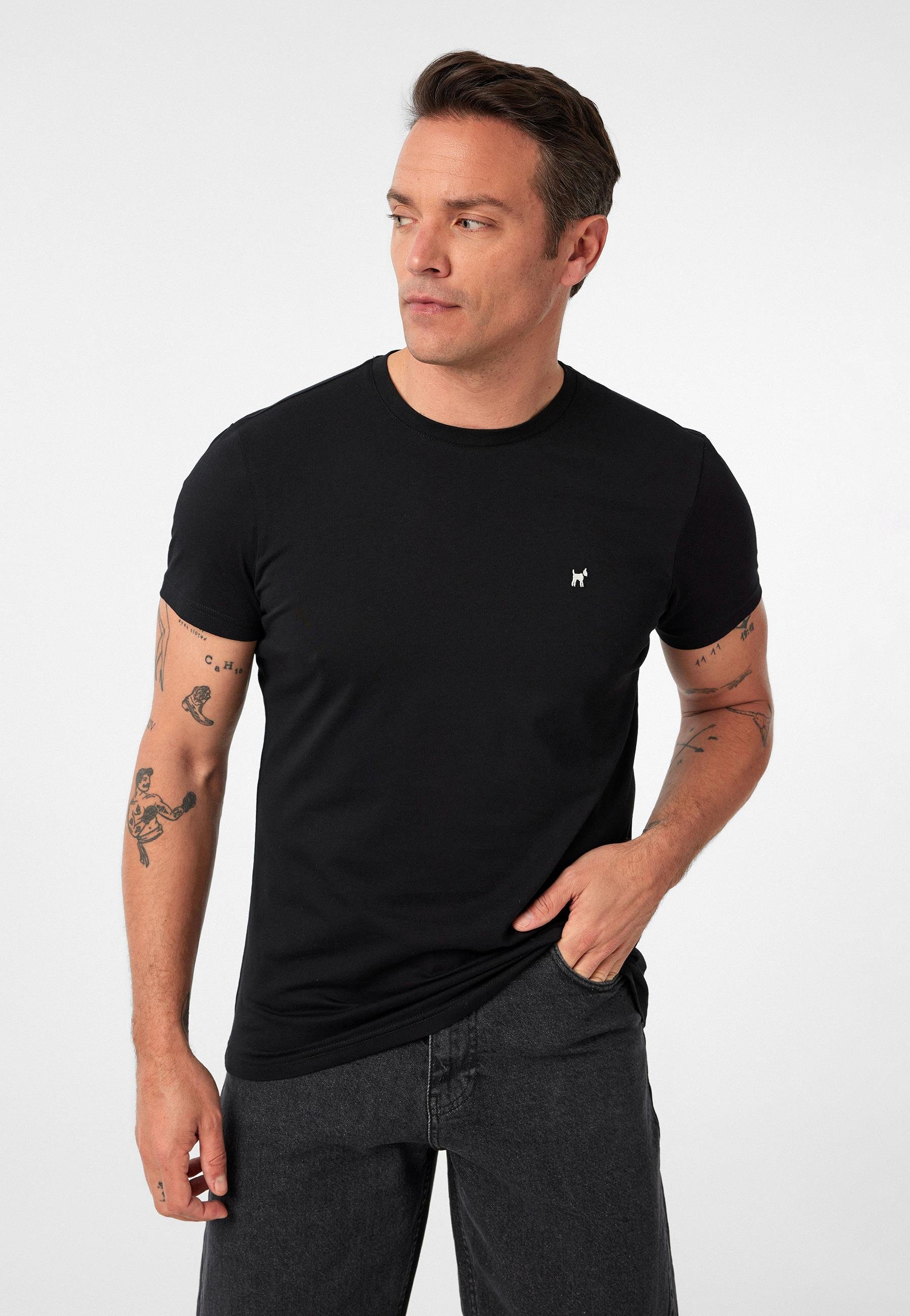 Victor Erkek Regular Fit Nakışlı Basic T-Shirt
