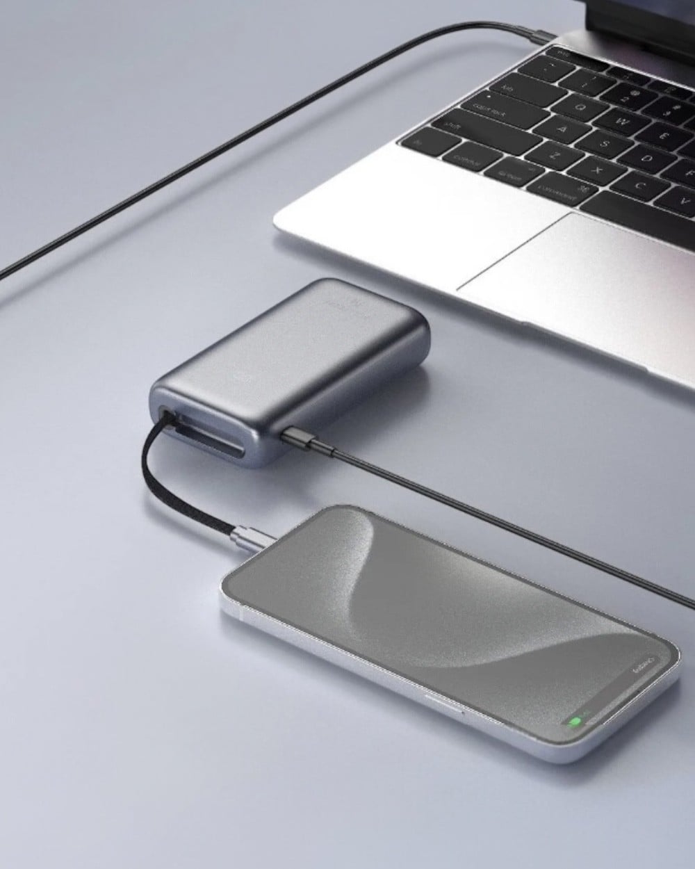 Powerbank10.000 mAh 35W Süper Hızlı Şarjlı Kendinden Type-C Kablolu Lcd Powerbank Taşınabilir Şarj Cihazı