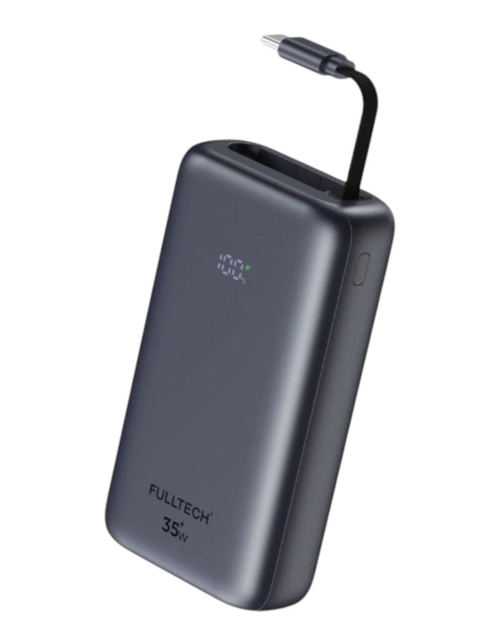 Powerbank10.000 mAh 35W Süper Hızlı Şarjlı Kendinden Type-C Kablolu Lcd Powerbank Taşınabilir Şarj Cihazı