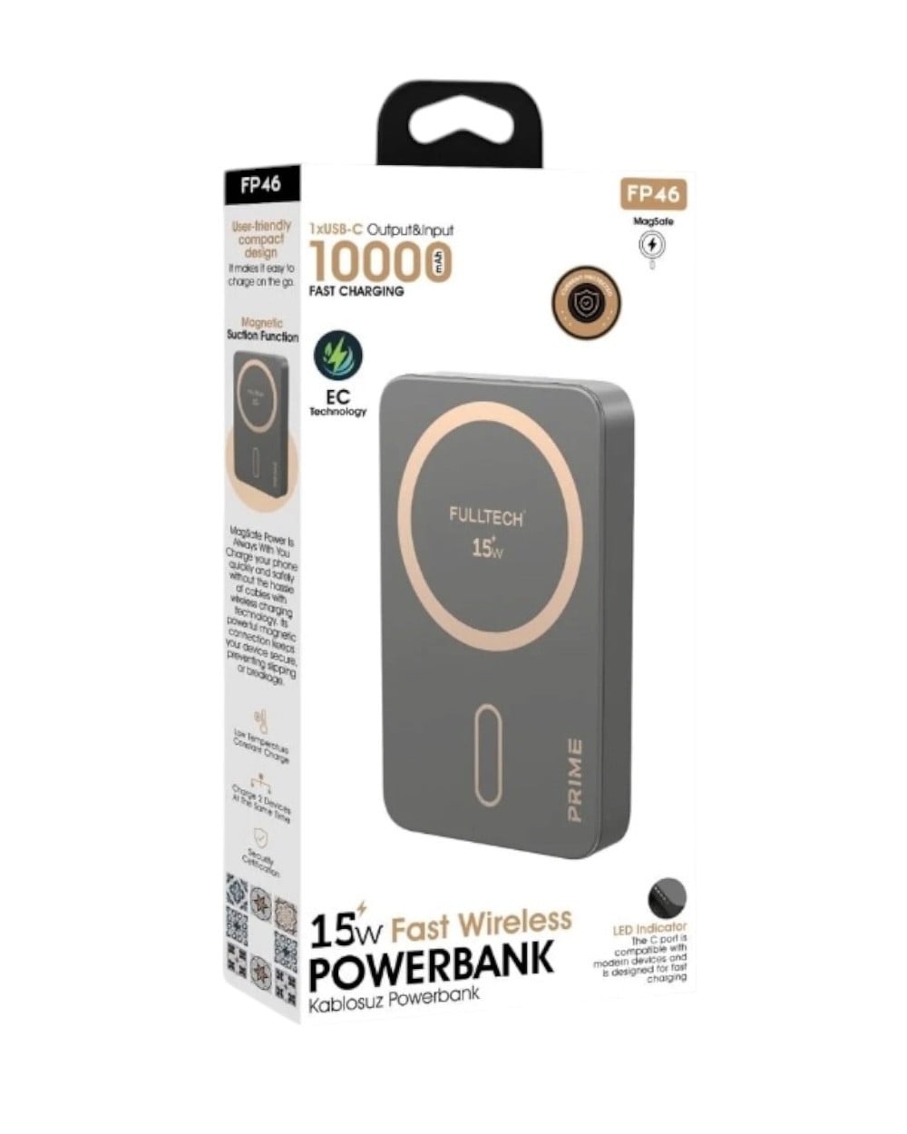 Powerbank10.000 mAh 15W Magsafe Uyumlu Manyetik Hızlı Şarjlı Type-C Powerbank Taşınabilir Şarj Cihazı