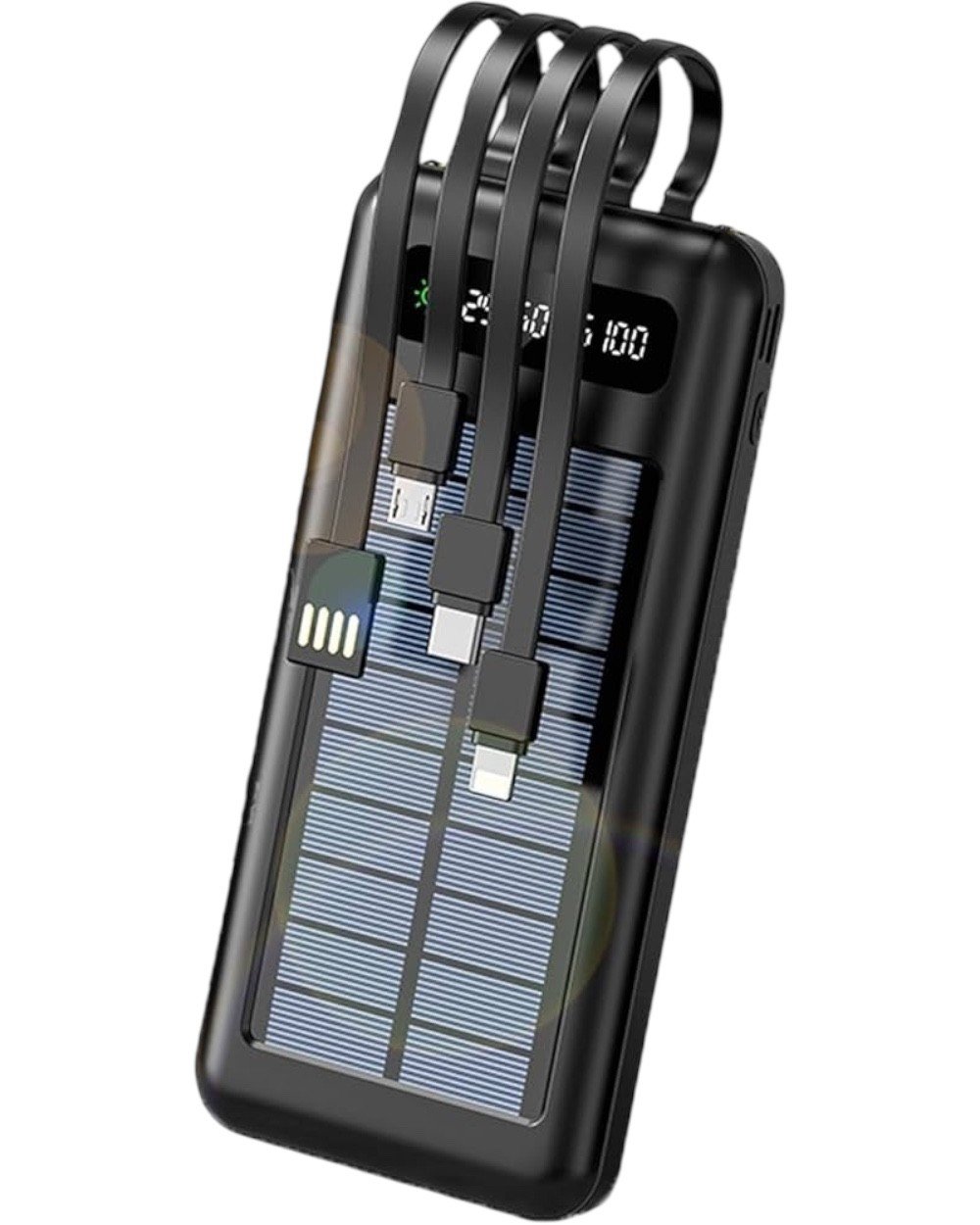 10000 Mah Powerbank Deprem Solar Led Fenerli Dahili Kablolu Güneş Enerjili Powerbank PW-59