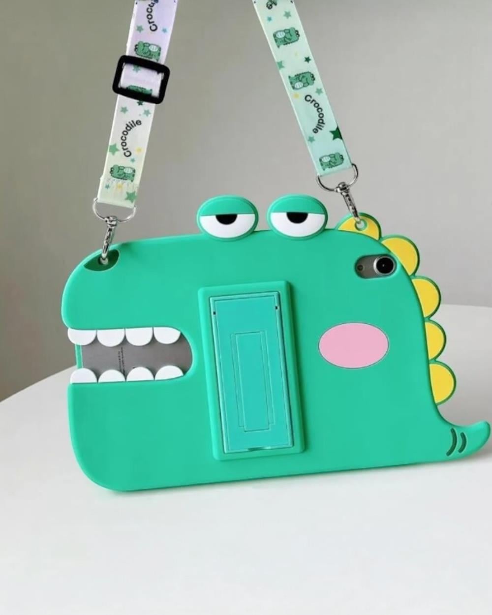 Dinazor Karakterli Dayanıklı Çocuk Tablet Kılıfı Standlı Eğlenceli Koruyucu Kapak