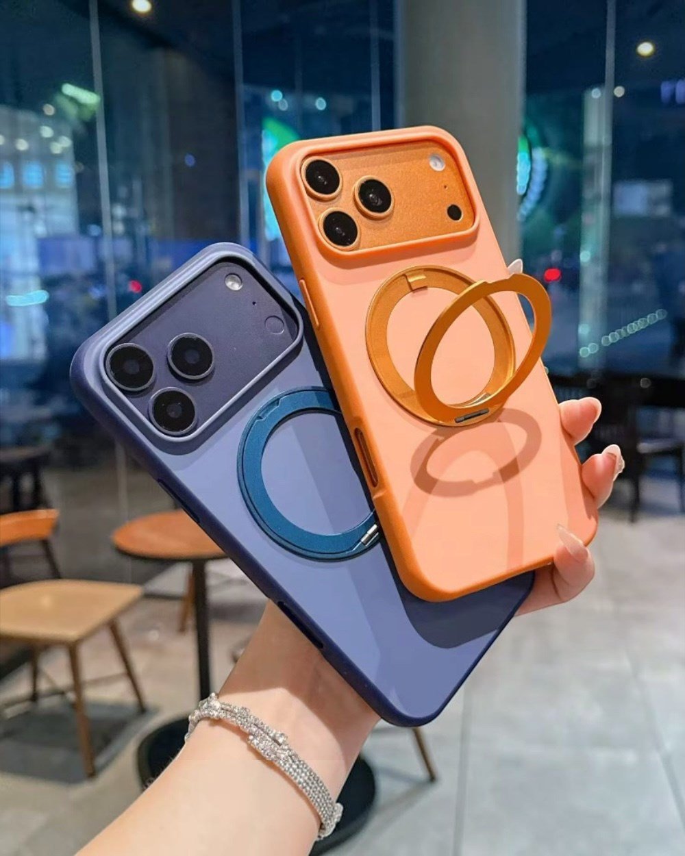 Telefon KılıfıIphone Uyumlu 360° Döner Standlı Kamera Korumalı Premium Magsafe Destekli Kılıf