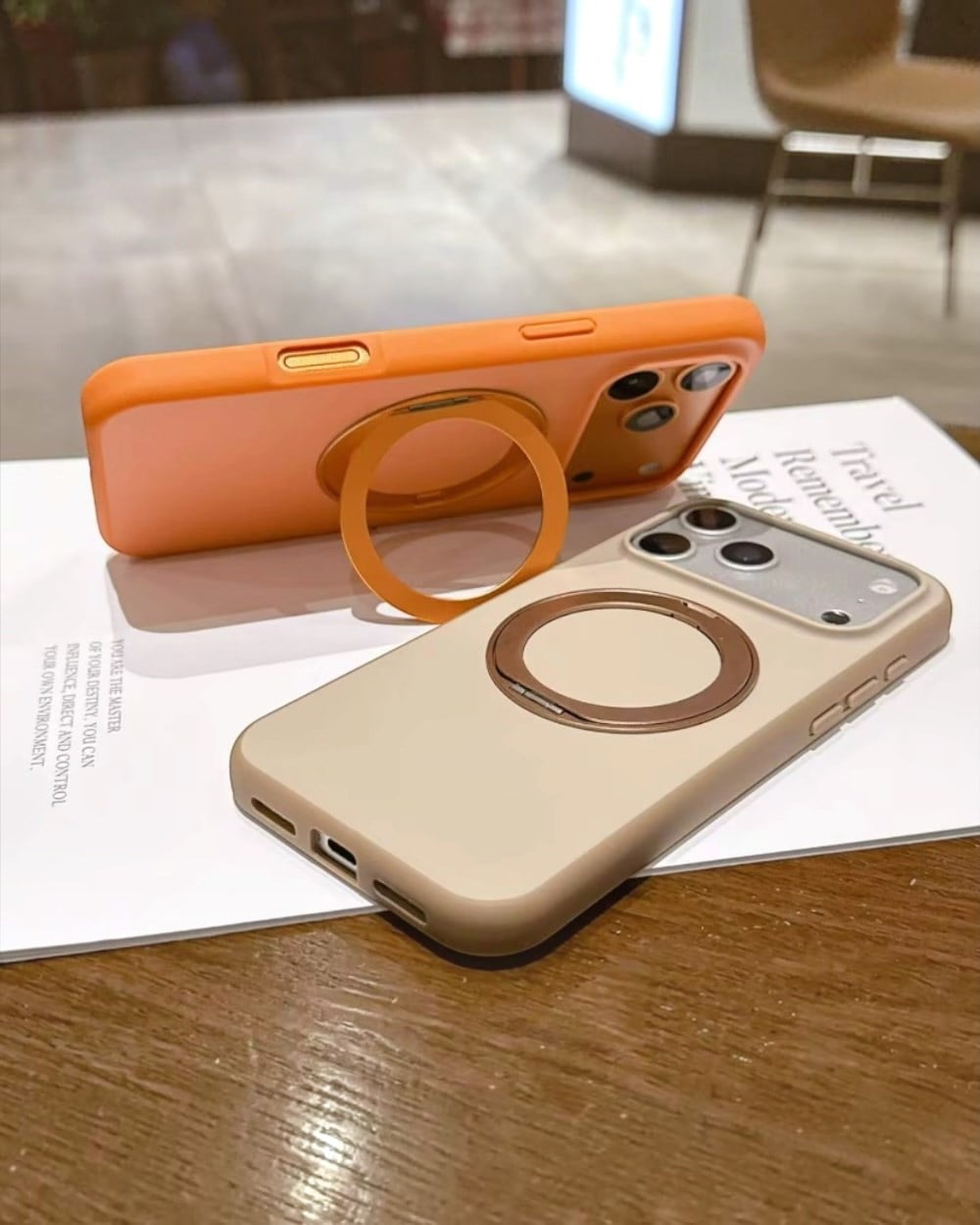Telefon KılıfıIphone Uyumlu 360° Döner Standlı Kamera Korumalı Premium Magsafe Destekli Kılıf