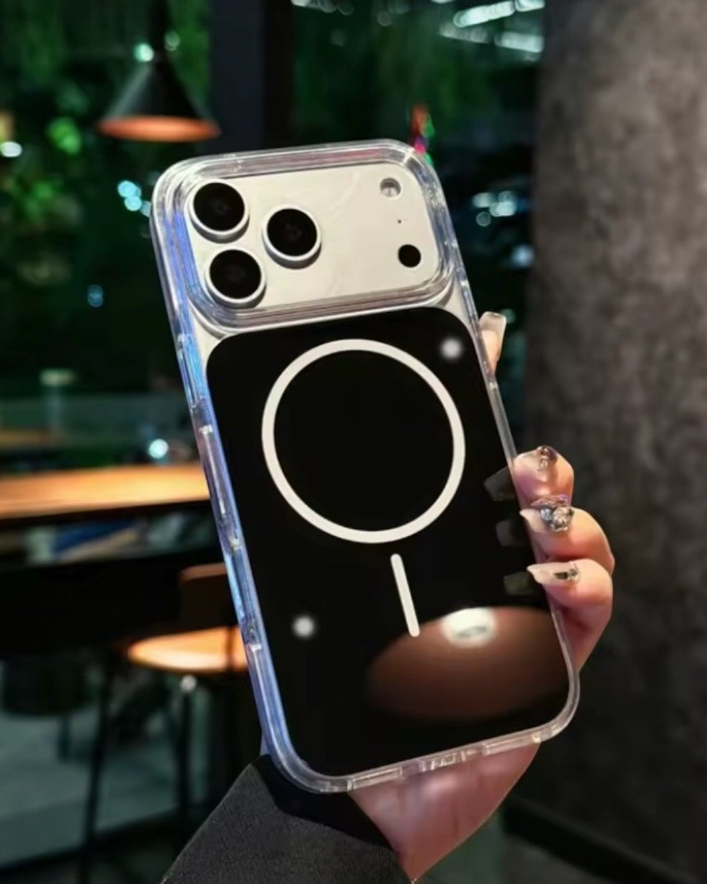 Telefon KılıfıIphone Uyumlu Arkası Parlak Renkli Magsafe Destekli Kılıf