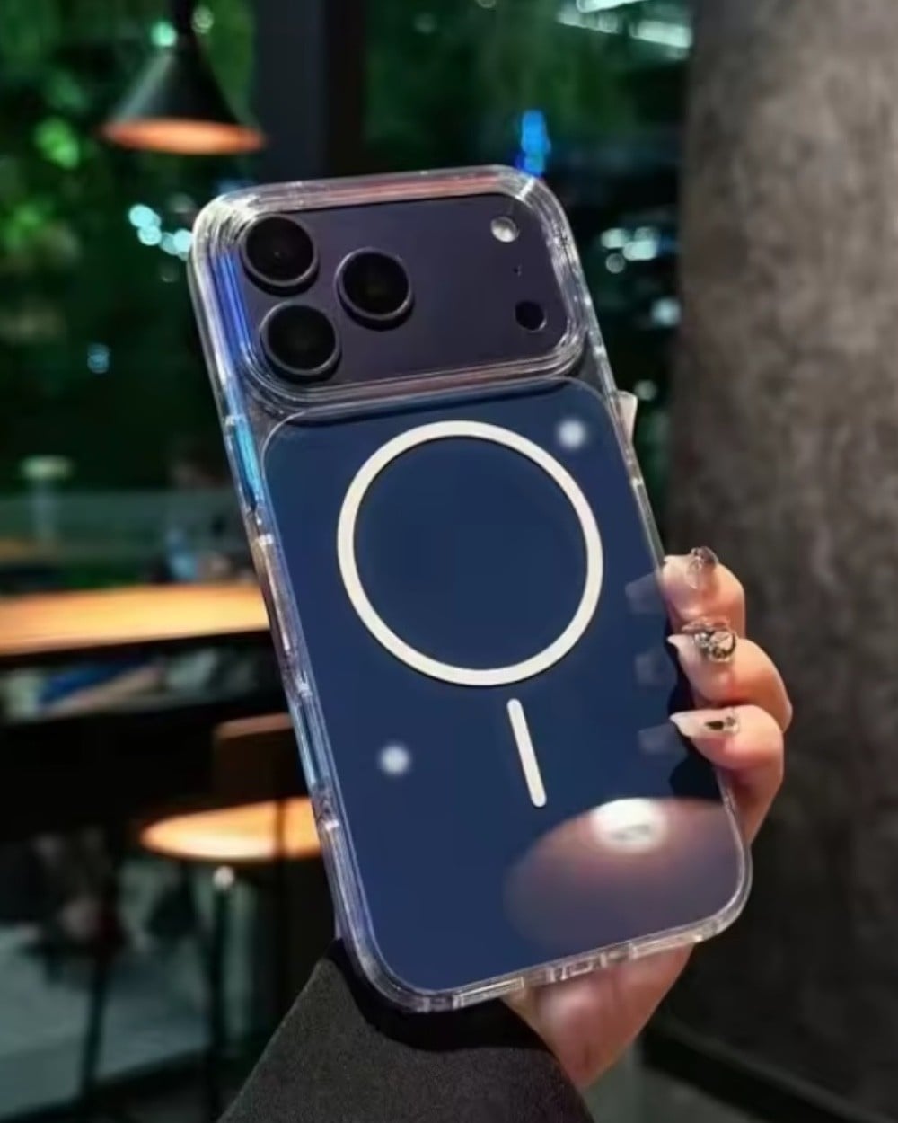 Telefon KılıfıIphone Uyumlu Arkası Parlak Renkli Magsafe Destekli Kılıf