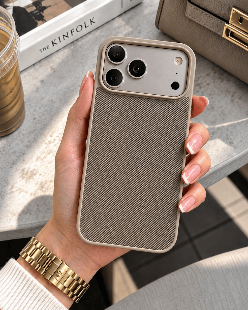Telefon KılıfıIphone Uyumlu İçi Süet Kamera Korumalı Mat Örgü Dokulu Kılıf