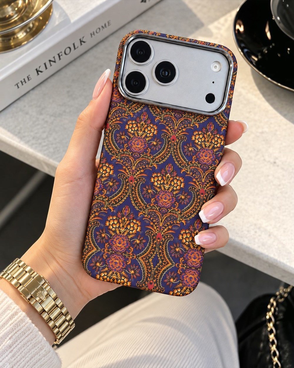 Telefon KılıfıIphone Uyumlu Metal Çerçeveli Prestige Karbonfiber Magsafe Destekli Kılıf