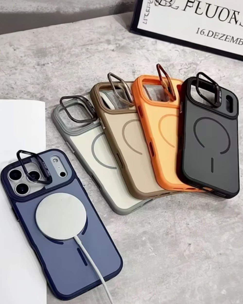 Telefon KılıfıIphone Uyumlu Standlı Mat Yüzeyli Pro Case Magsafe Destekli Kılıf