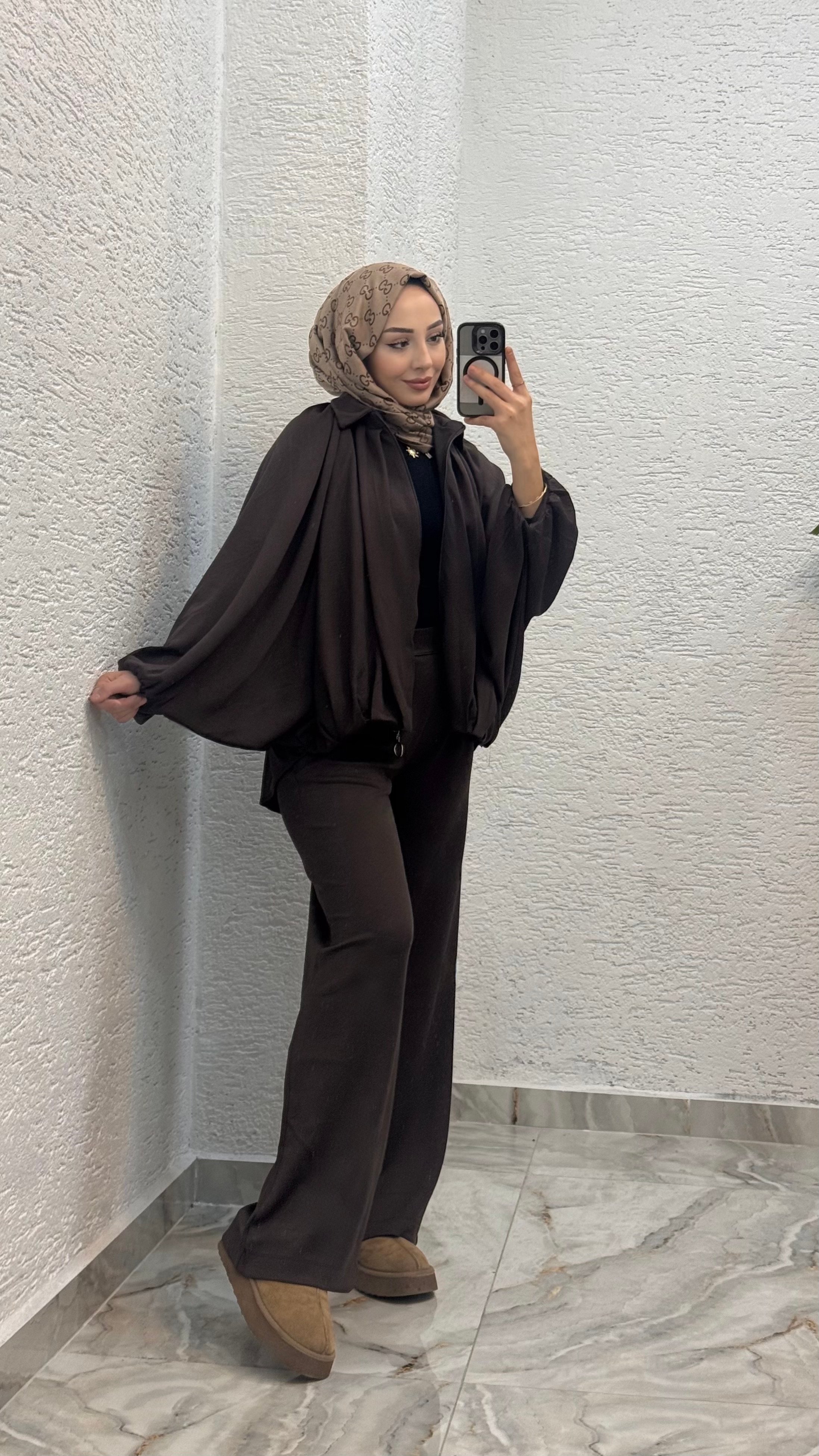 Oysho Kumaş Bomber Takım | Kahverengi