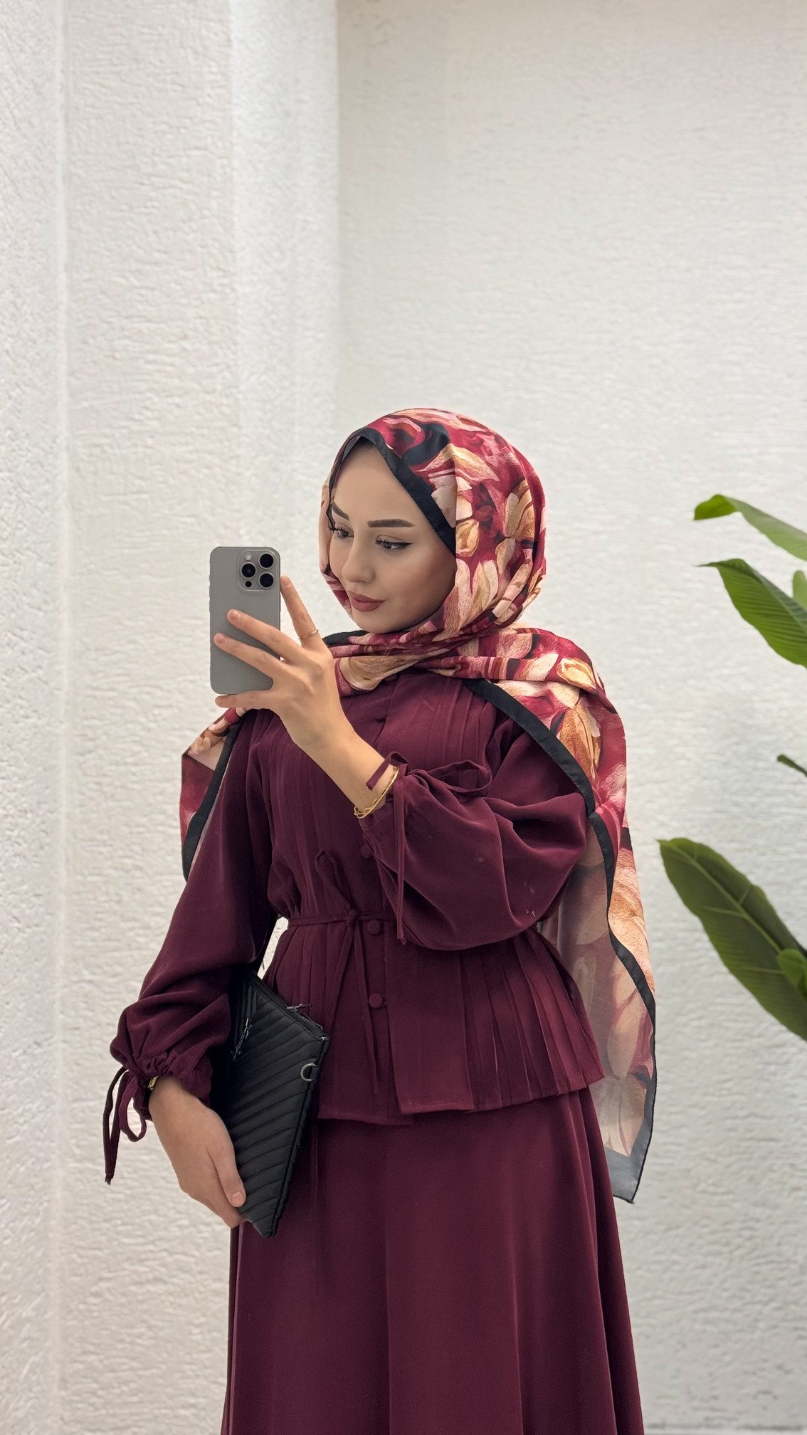 Premium Nervür Bağlamalı Etekli Takım | Mürdüm
