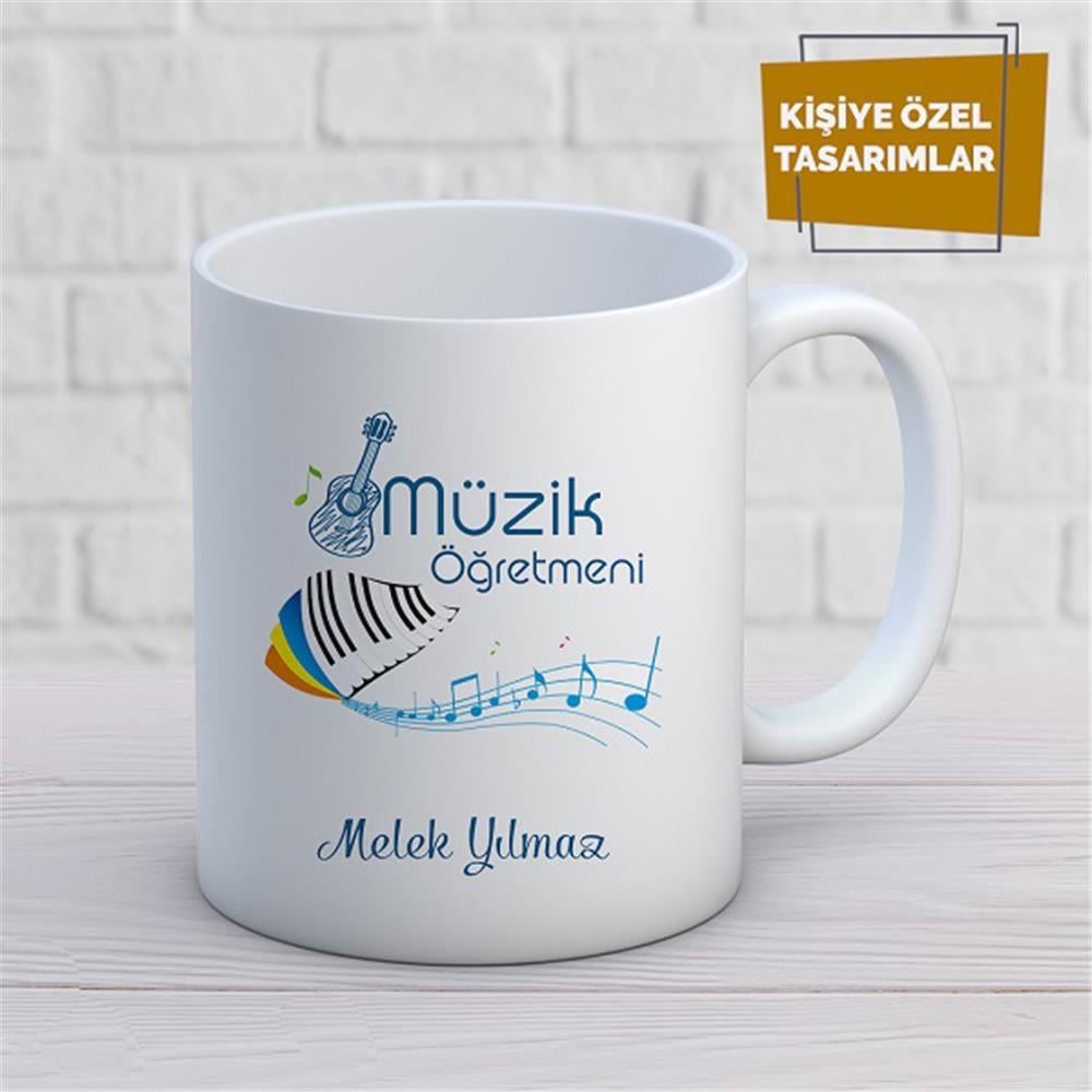 Kişiye Özel İsim Yazılabilir Müzik Öğretmeni Kupa Bardak