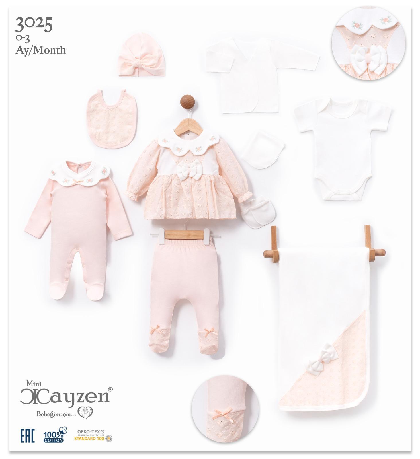 Güpürlü Mevsimlik Kız Bebek Onlu Set