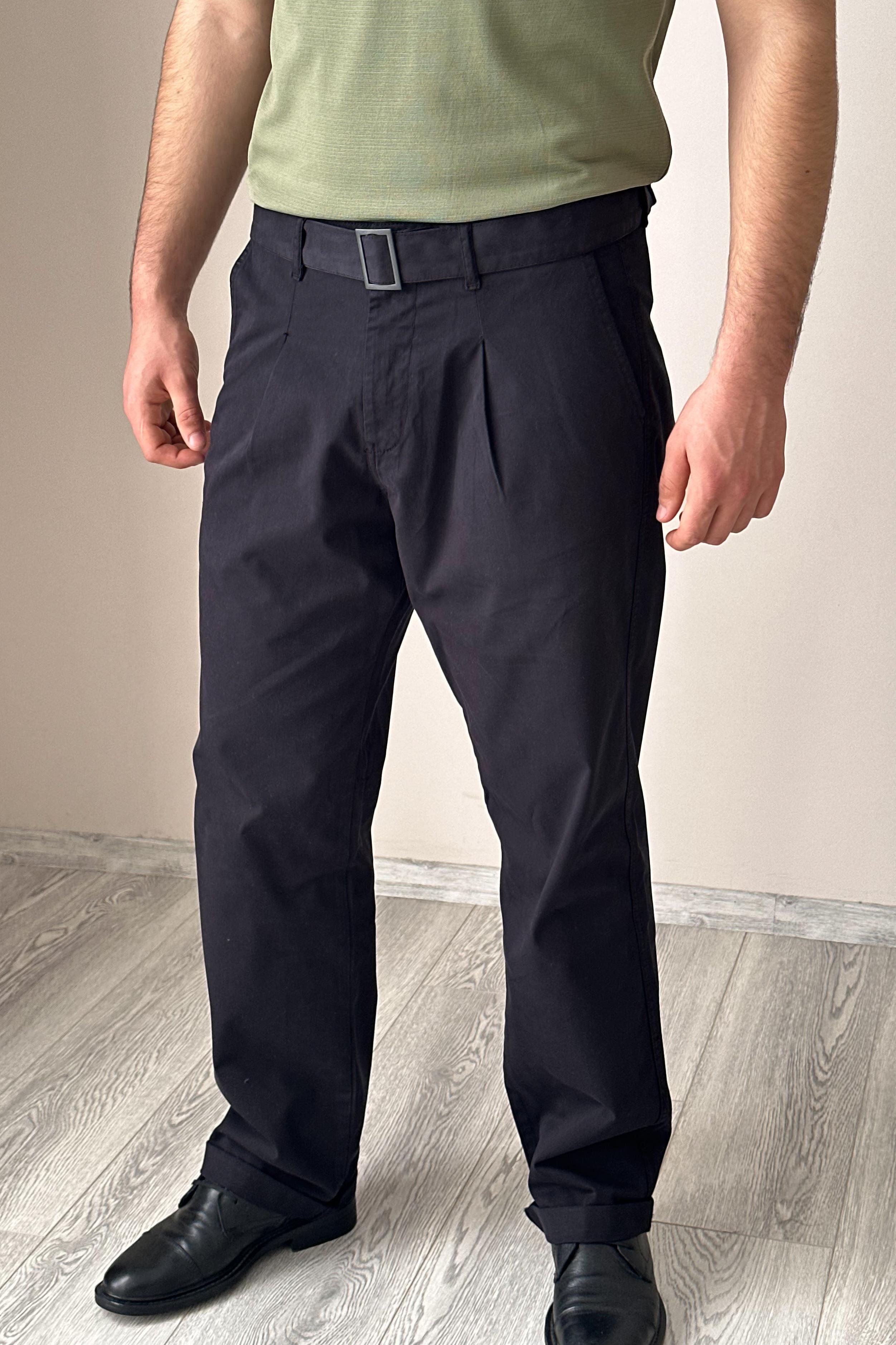 Pileli Gabardin Pantolon - Siyah