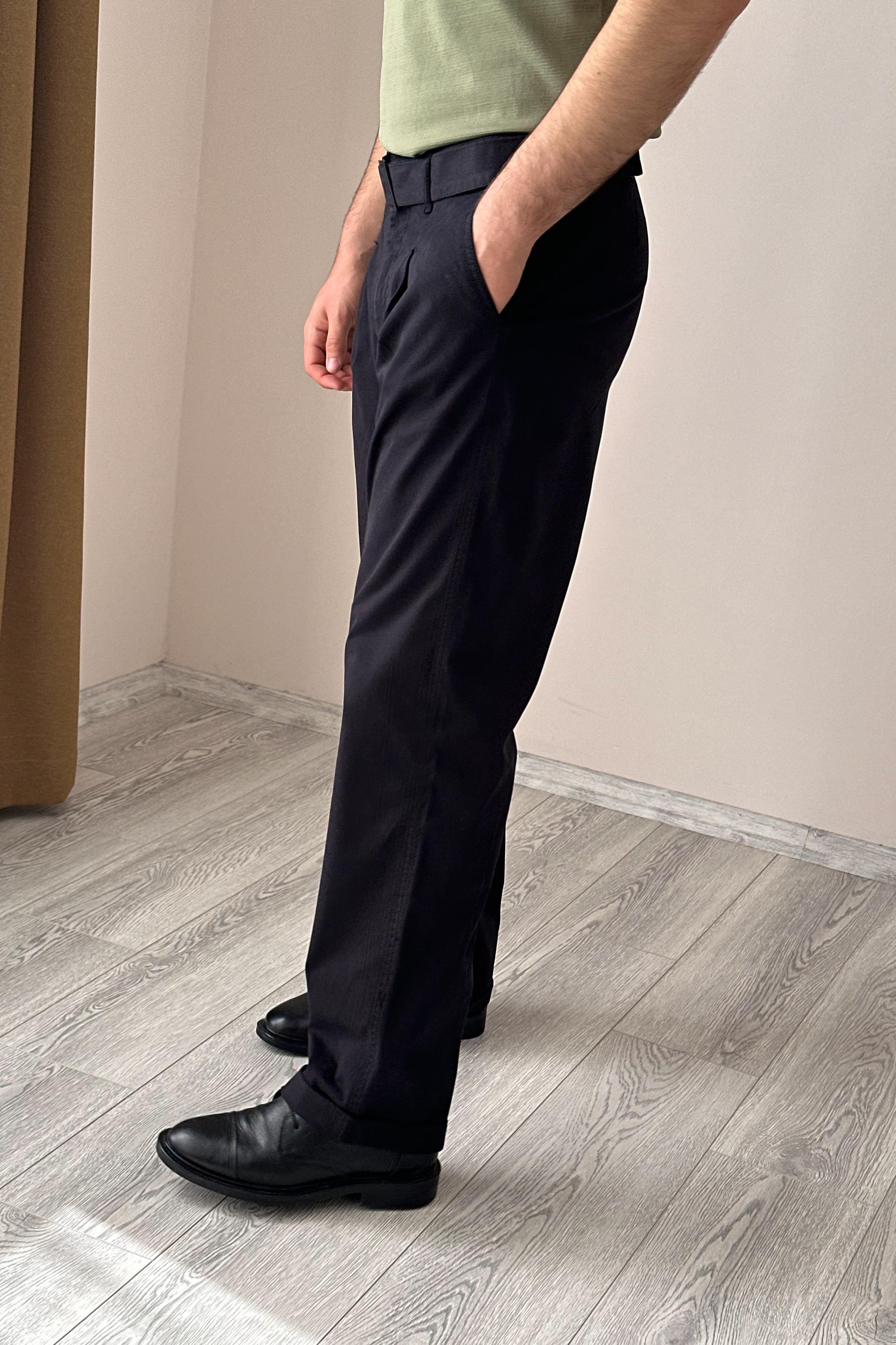 Pileli Gabardin Pantolon - Siyah