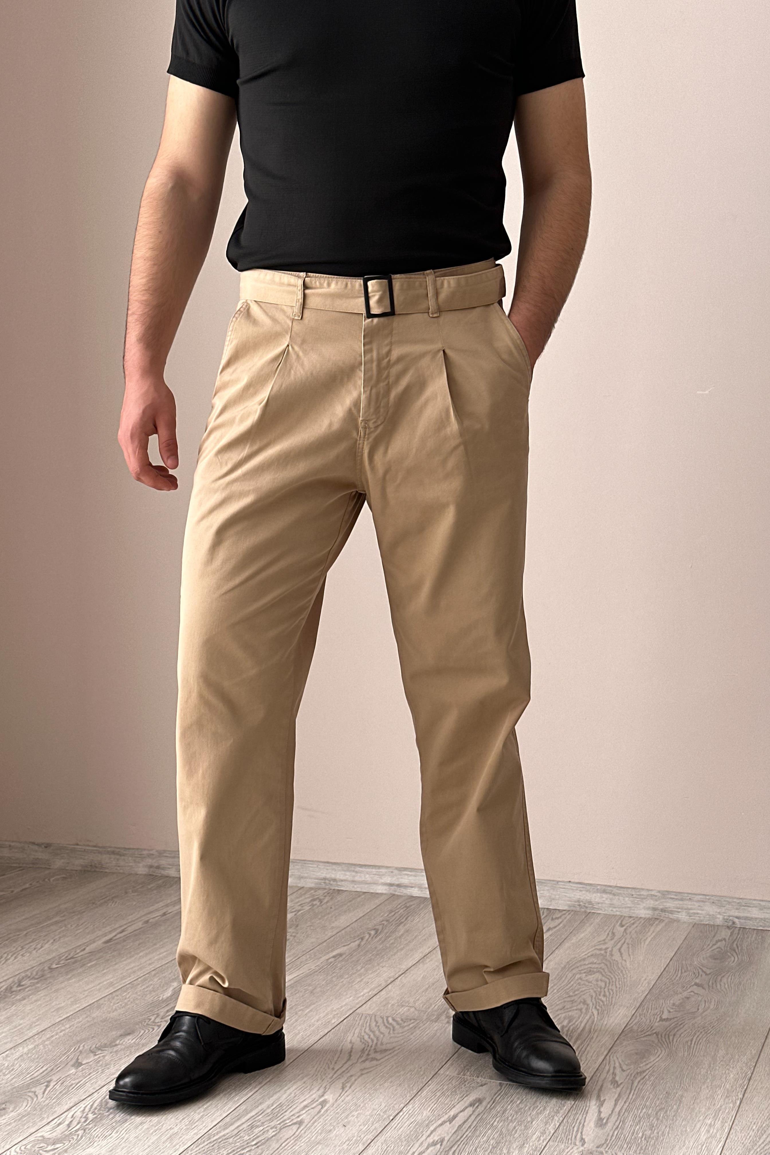 Pileli Gabardin Pantolon - Vizon